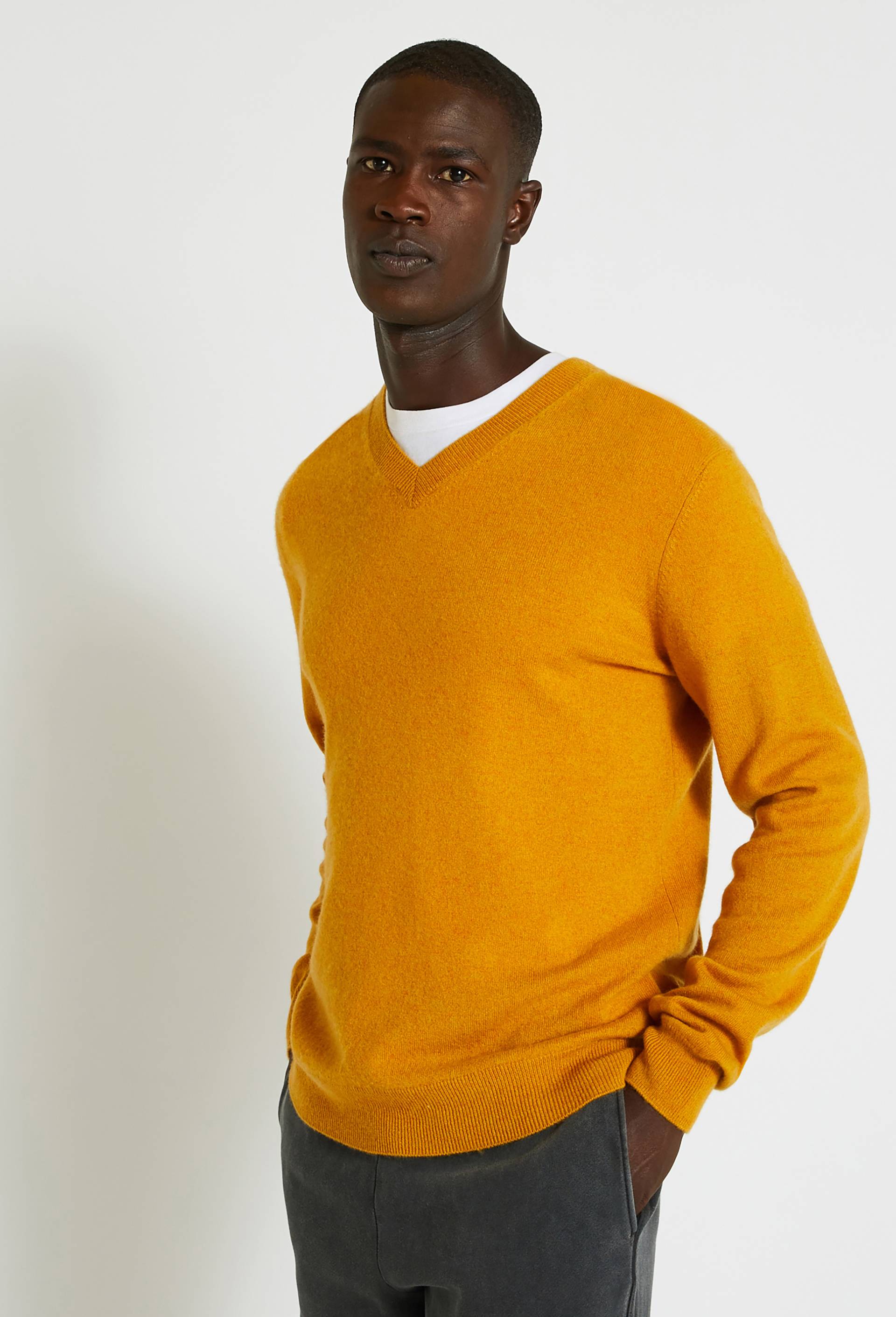 Pull en cachemire certifié Oekotex, Jaune foncé, large image number 0.0