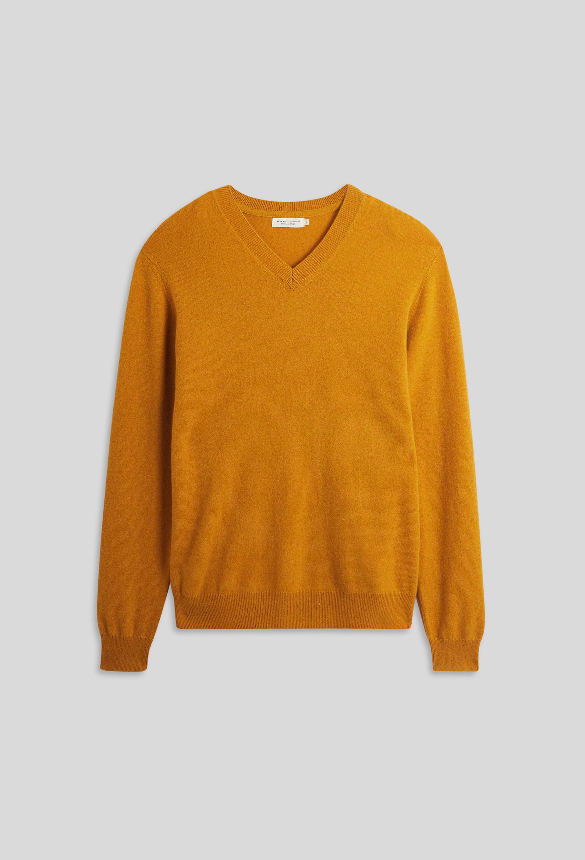 Pull en cachemire certifié Oekotex, Jaune foncé, large image number 2