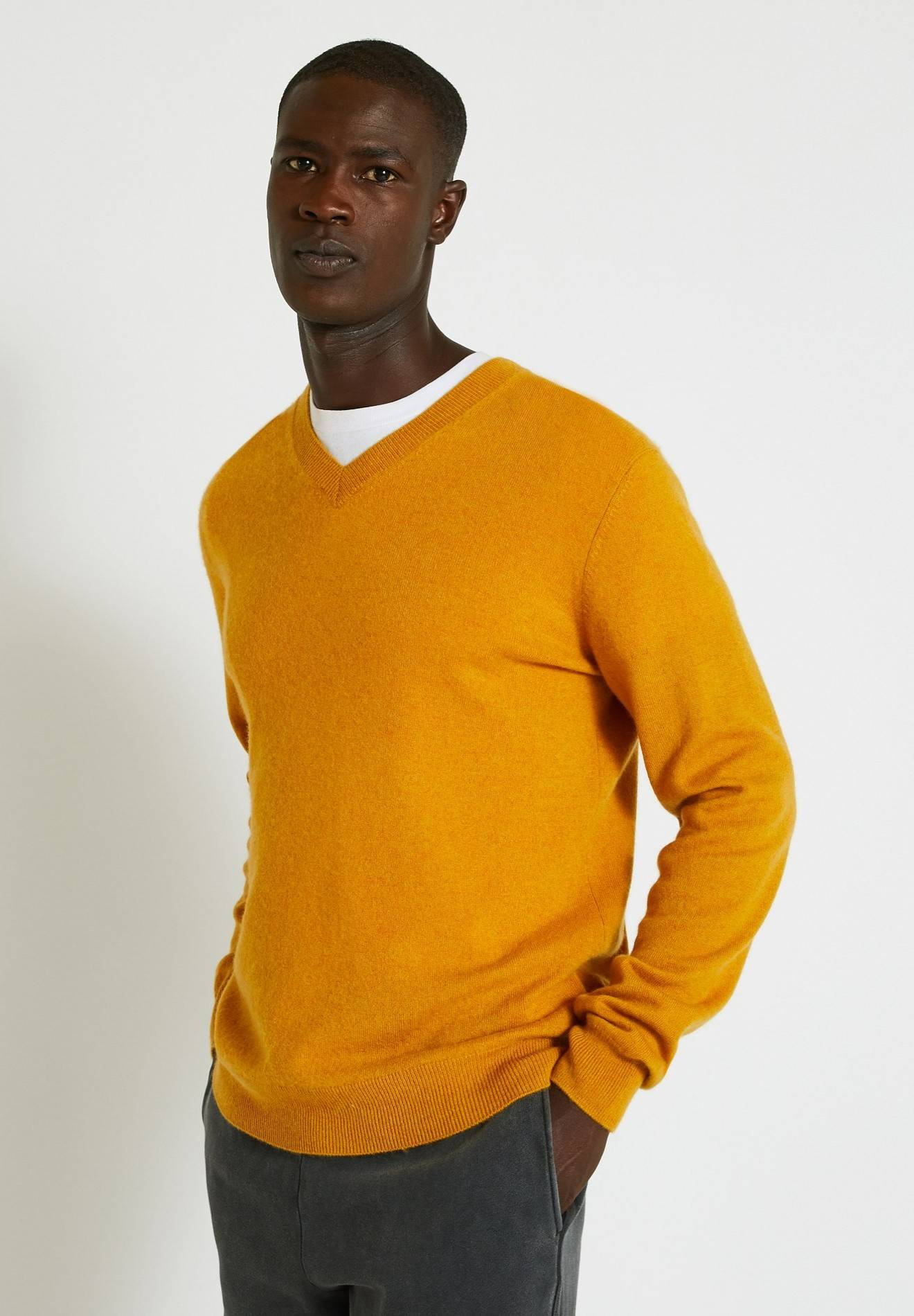 Pull en cachemire certifié Oekotex, Jaune foncé, large image number 3