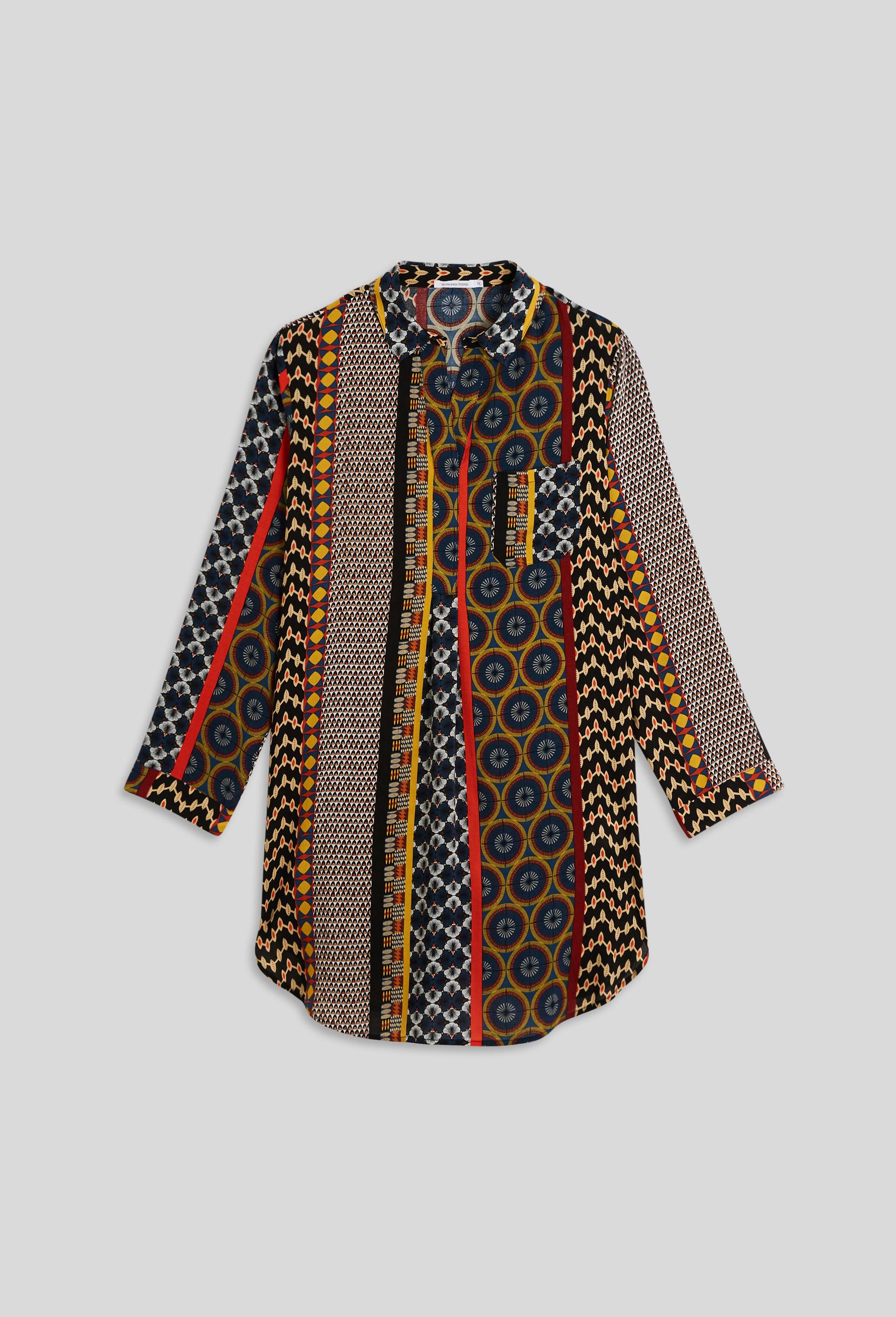 Chemise de nuit manches 3/4 en viscose ECOVERO, Noir, large image number 2