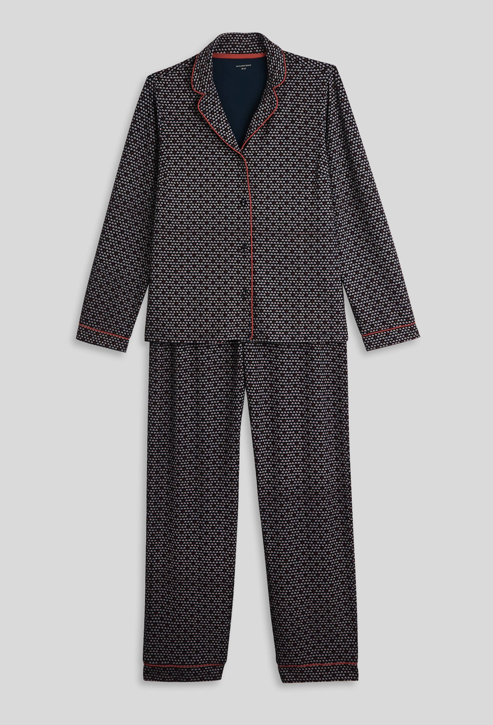 Pyjama col tailleur en viscose ECOVERO, Bleu foncé, large image number 2