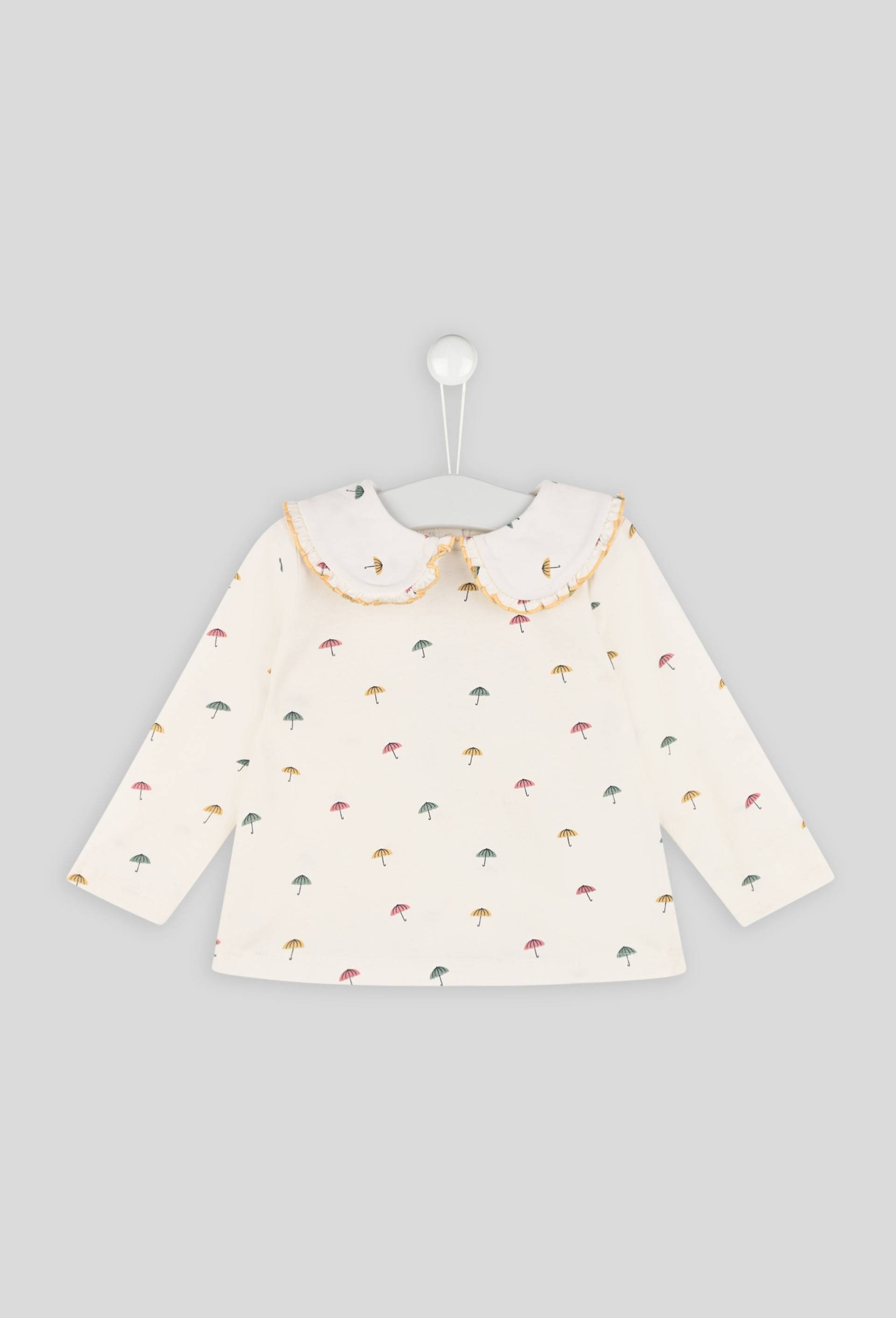 Blouse manches longues imprimée certifiée Oekotex, Ecru, large image number 0