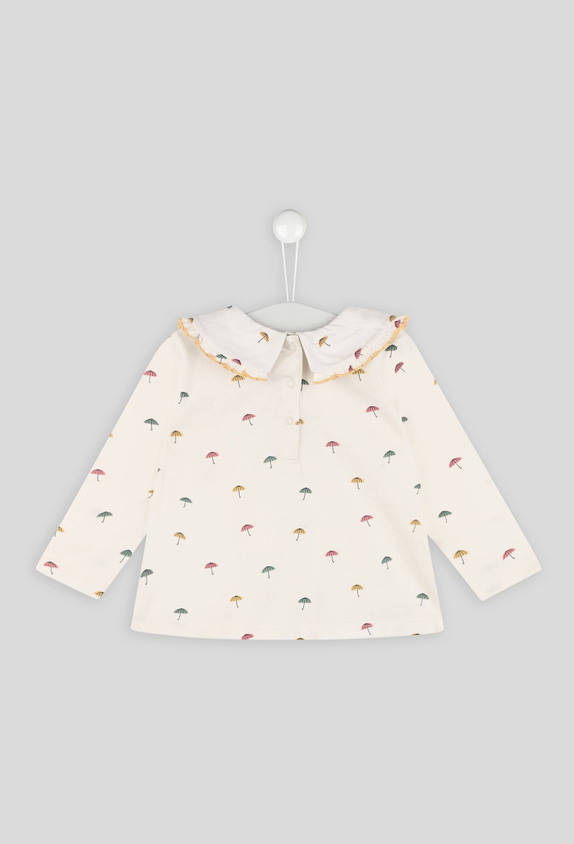 Blouse manches longues imprimée certifiée Oekotex, Ecru, large image number 1