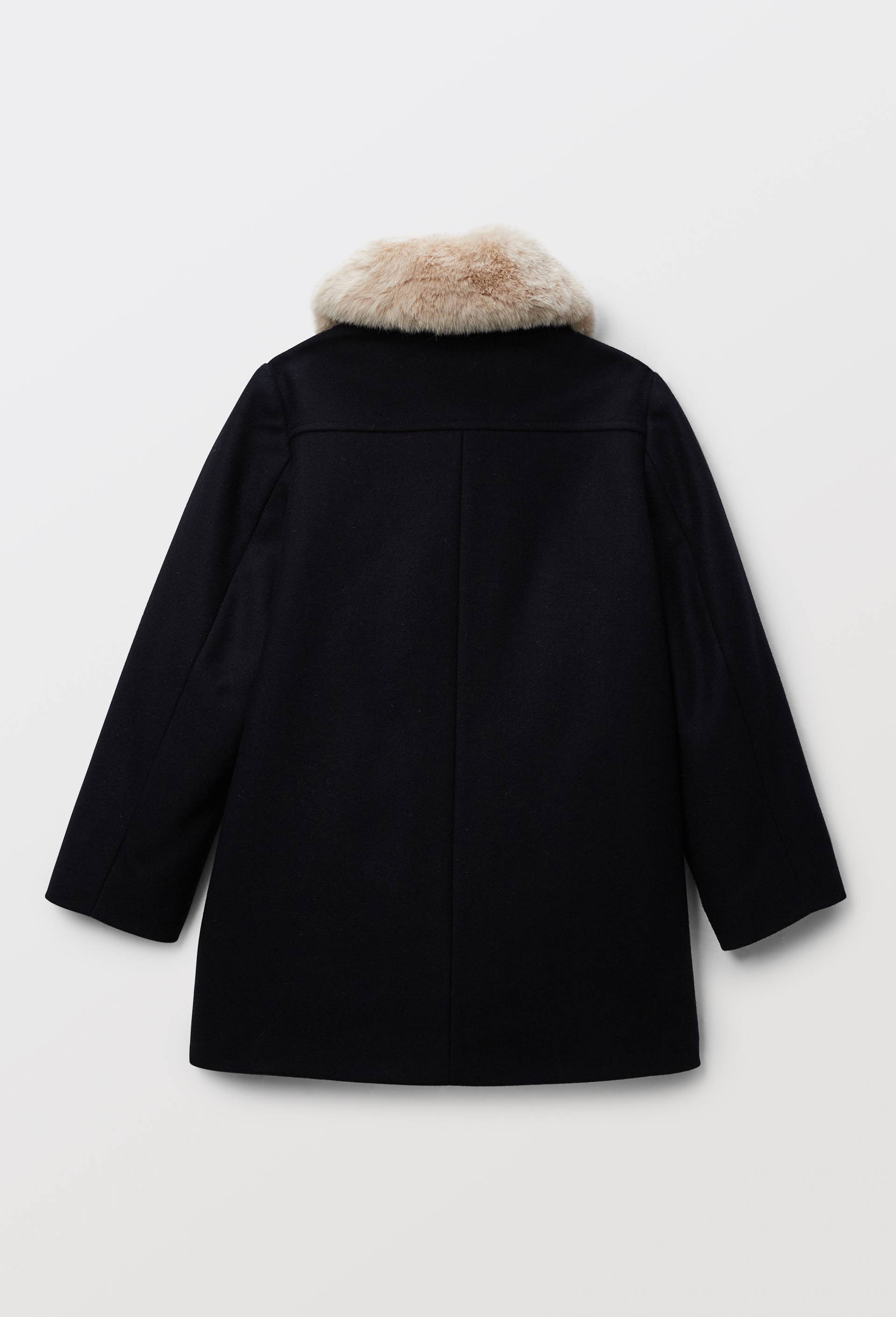 Manteau &agrave; col fausse fourrure, contenant de la laine, Bleu fonc&eacute;, large image number 3.0