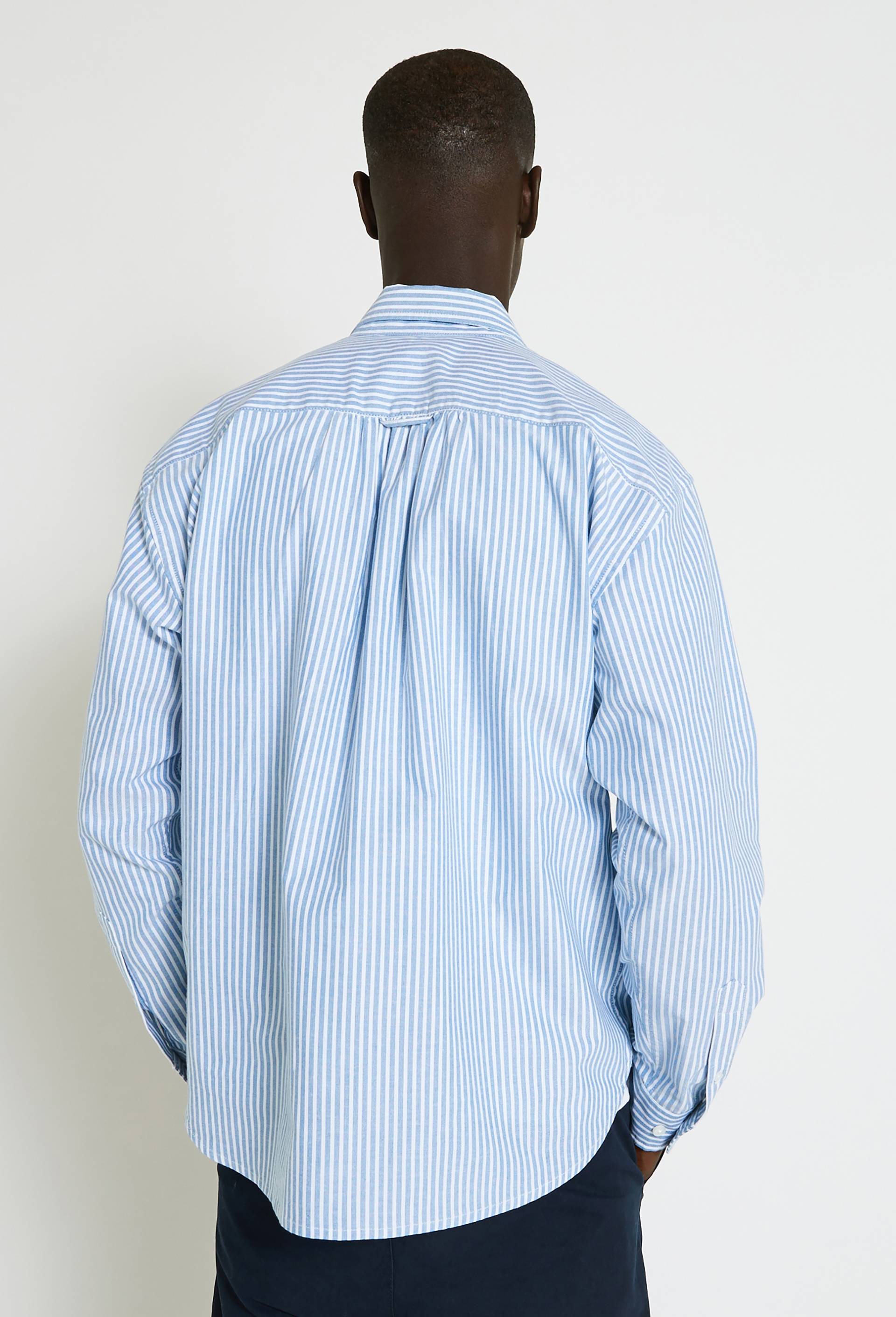 Chemise regular fit rayée en coton certifiée Oekotex, BLEU, large image number 1.0