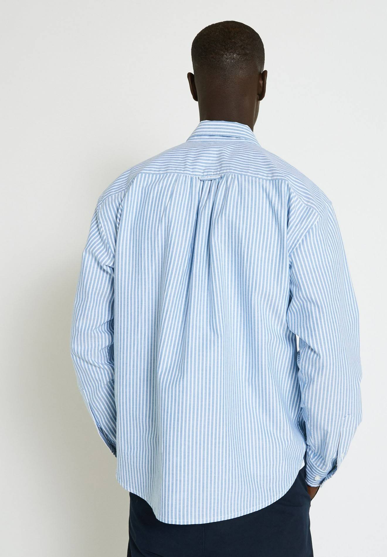 Chemise regular fit rayée en coton certifiée Oekotex, BLEU, large image number 4