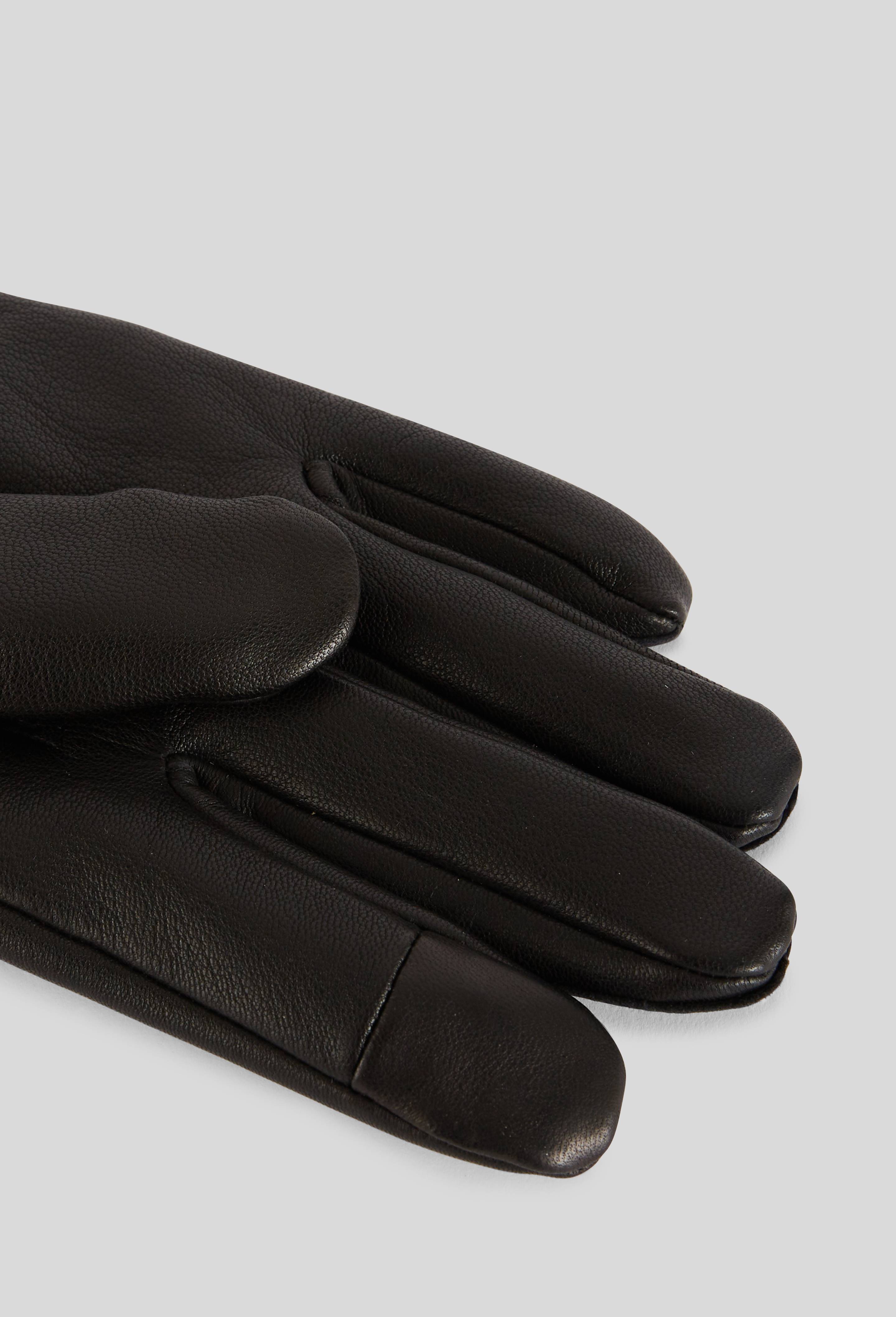 Gants tactiles en cuir, Noir, large image number 2