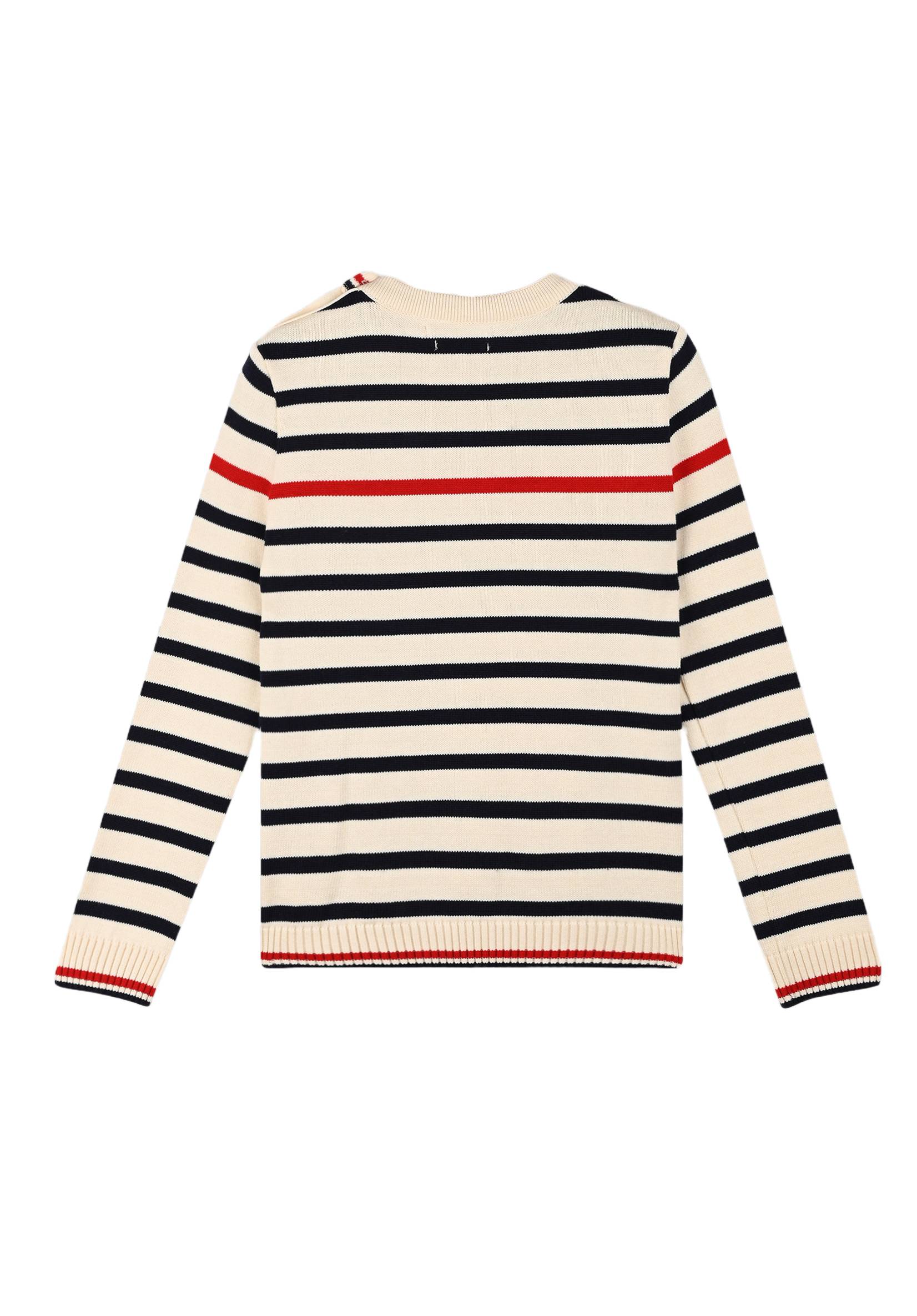Pull ray&eacute; made in france, Ecru, large image number 4