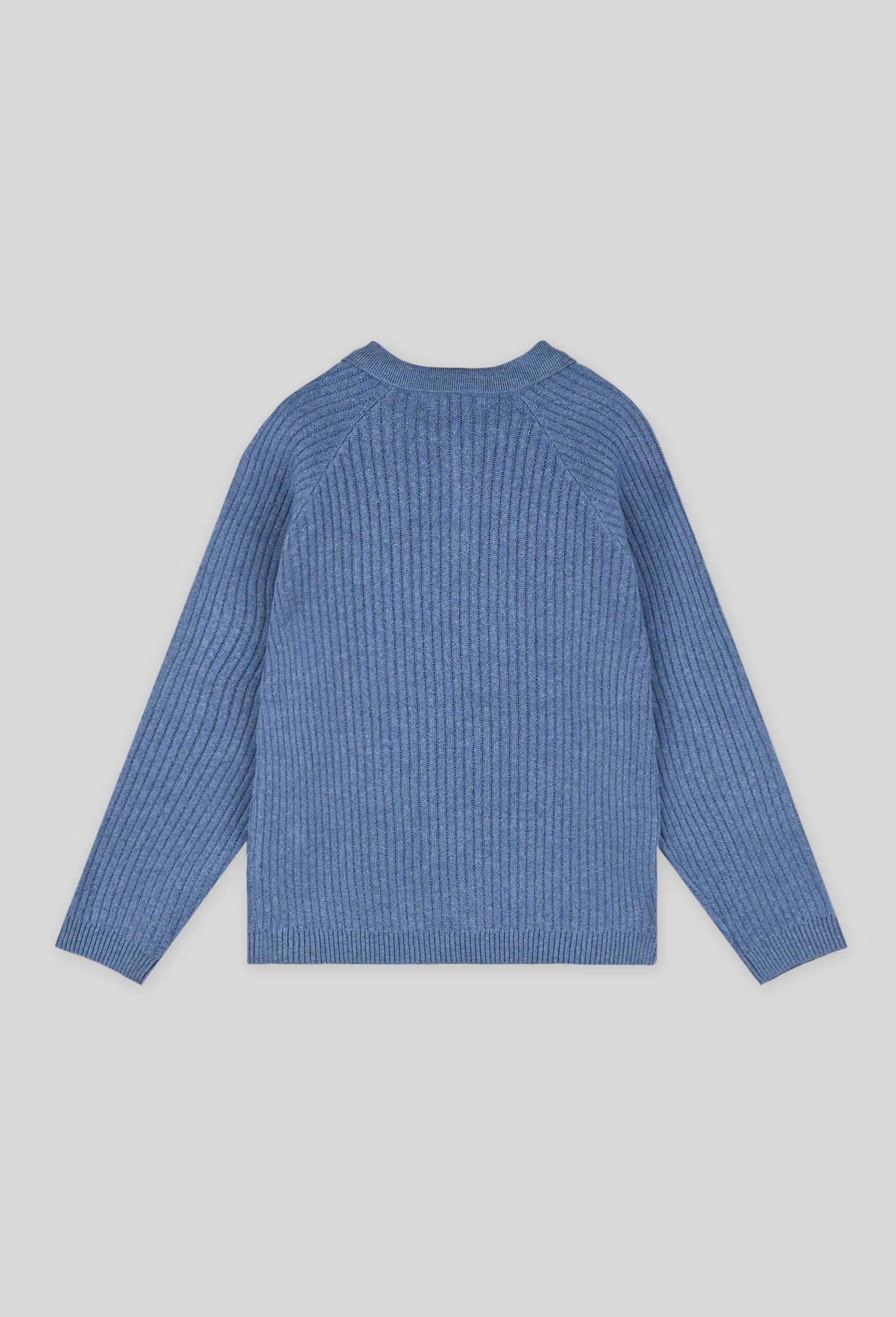 Pull col polo certifié Oekotex, Bleu, large image number 1.0