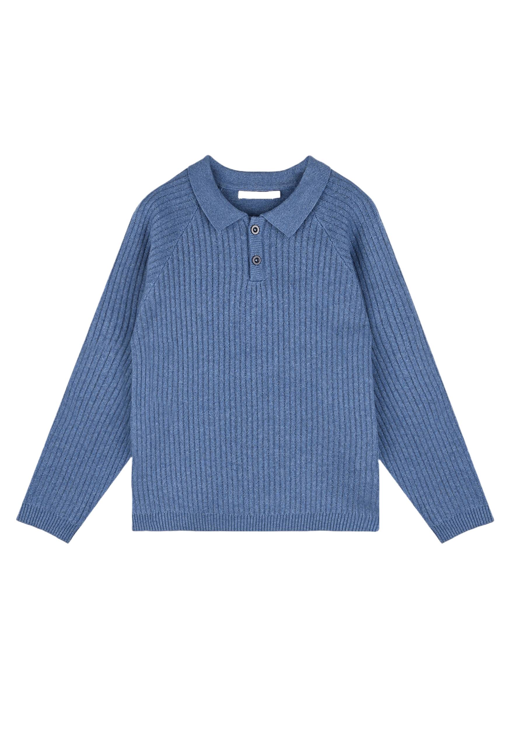 Pull col polo certifié Oekotex, Bleu, large image number 3.0