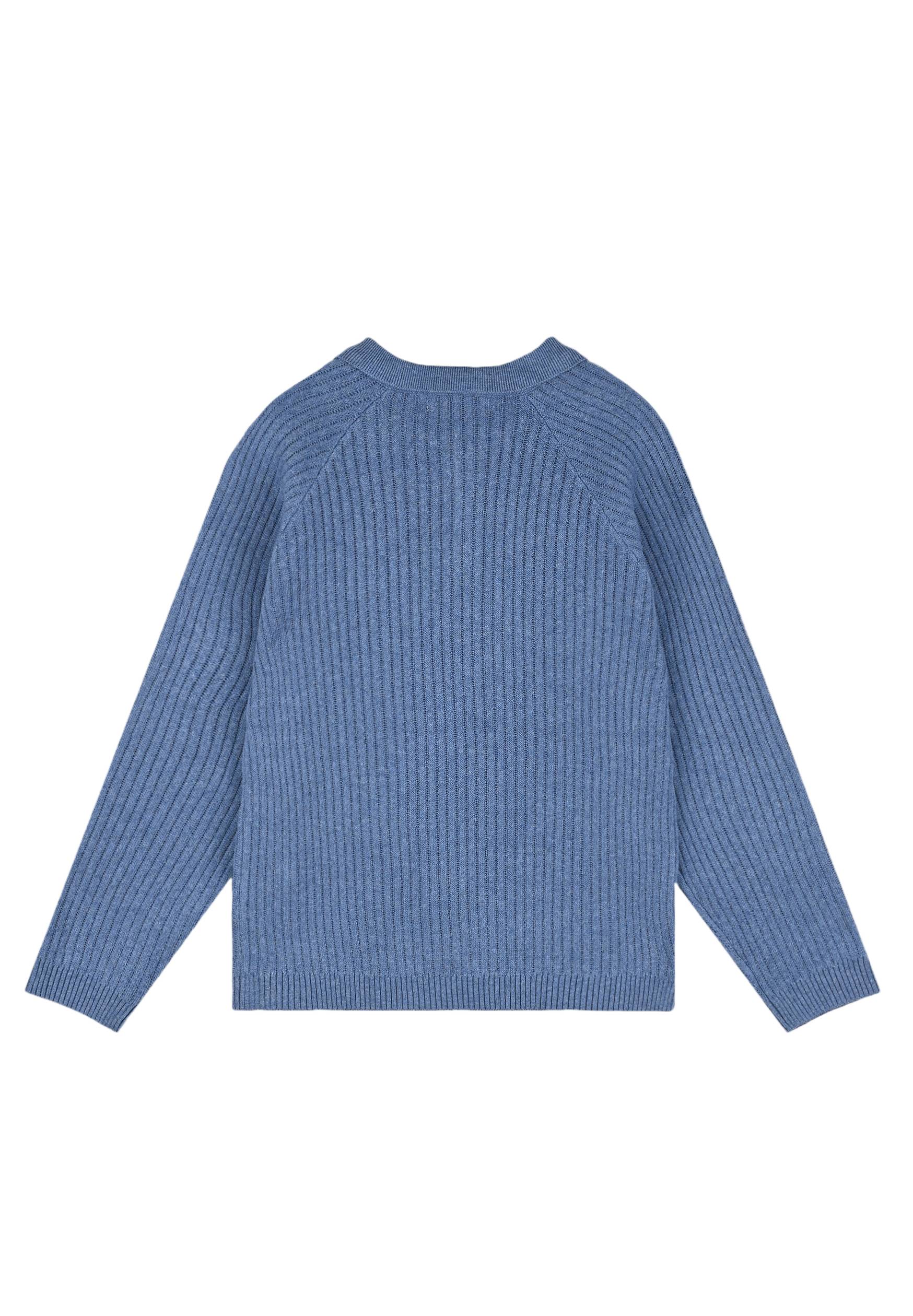 Pull col polo certifié Oekotex, Bleu, large image number 4.0