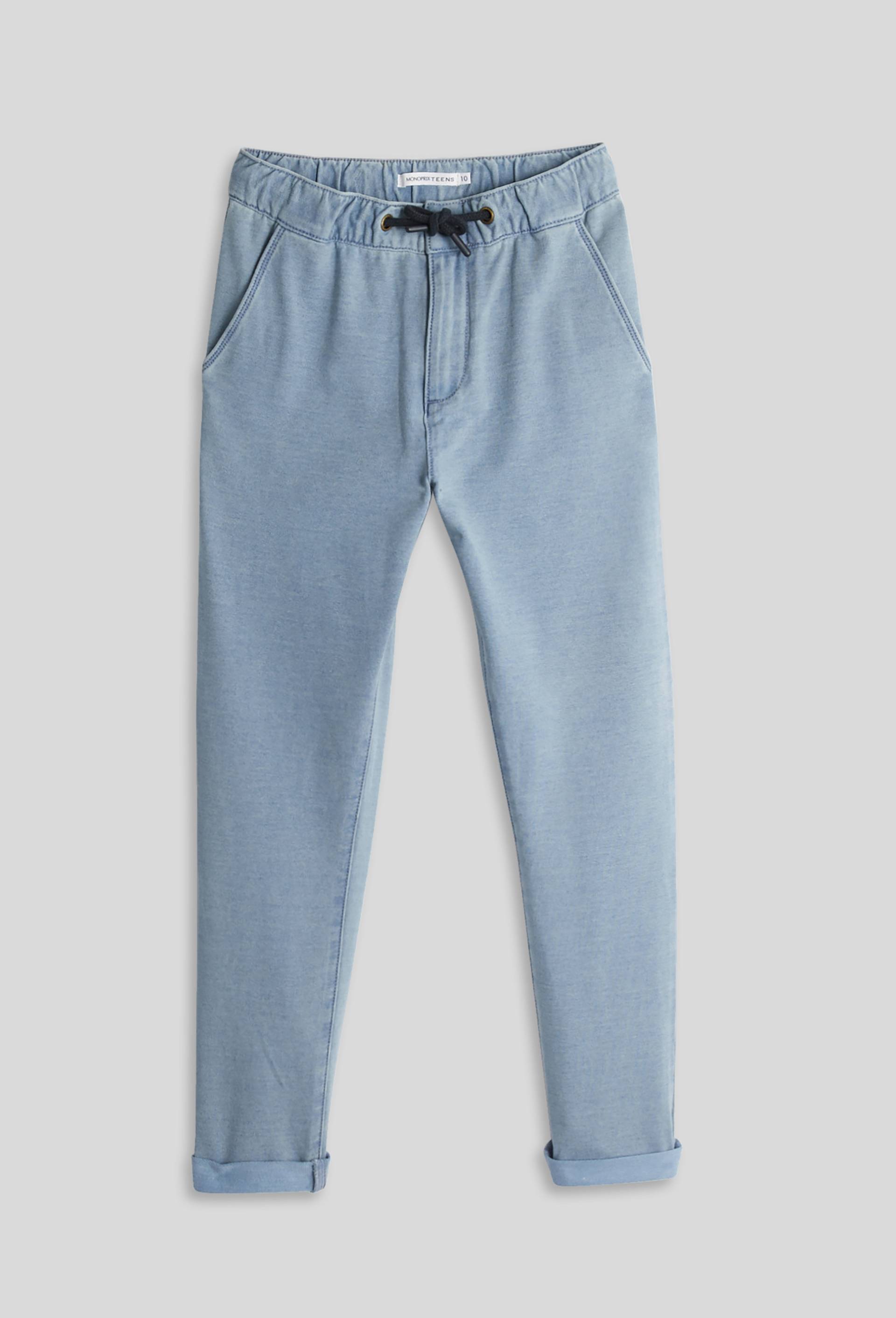 Pantalon élastique façon jean garçon, Bleu, large image number 1.0