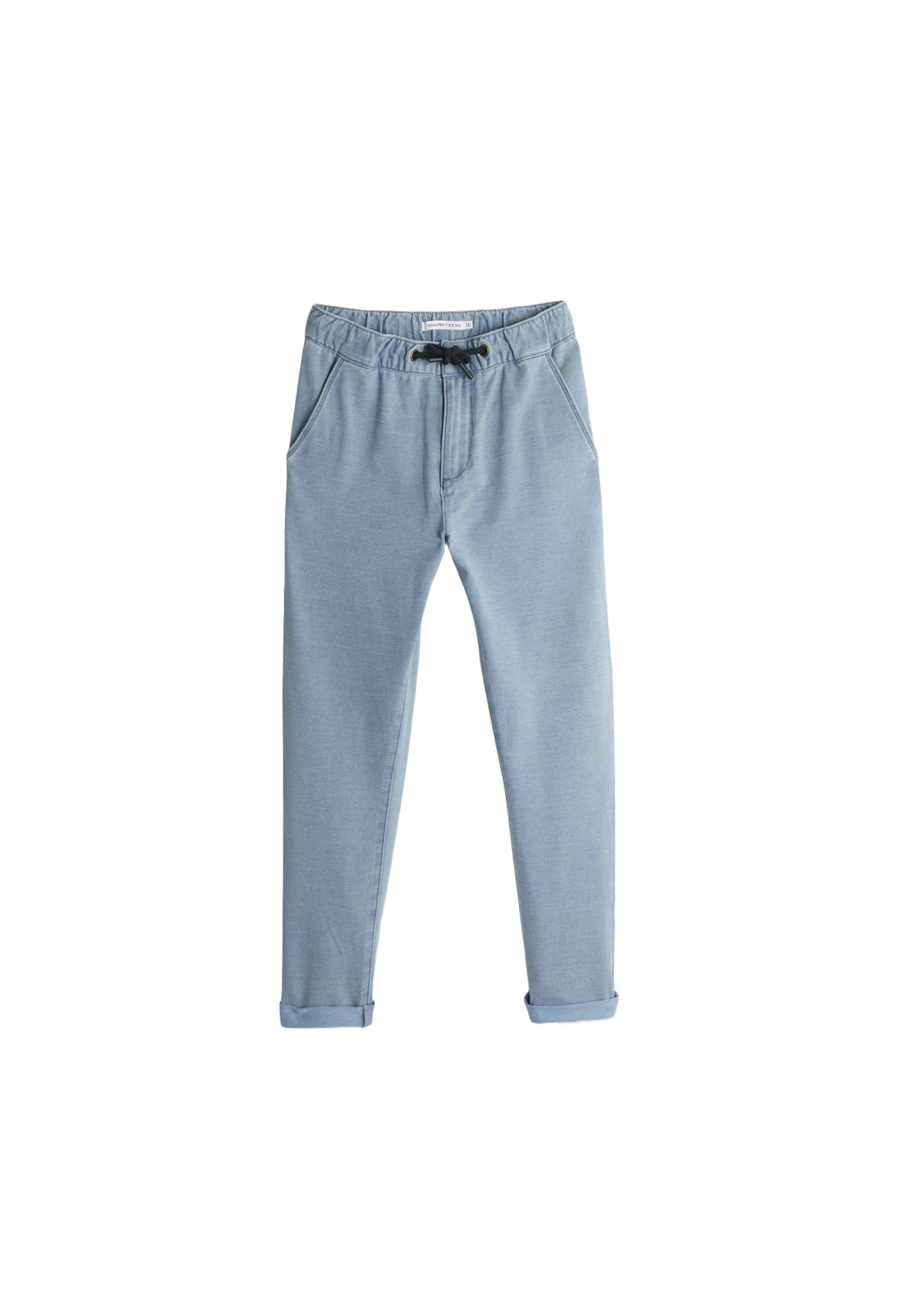 Pantalon élastique façon jean garçon, Bleu, large image number 4