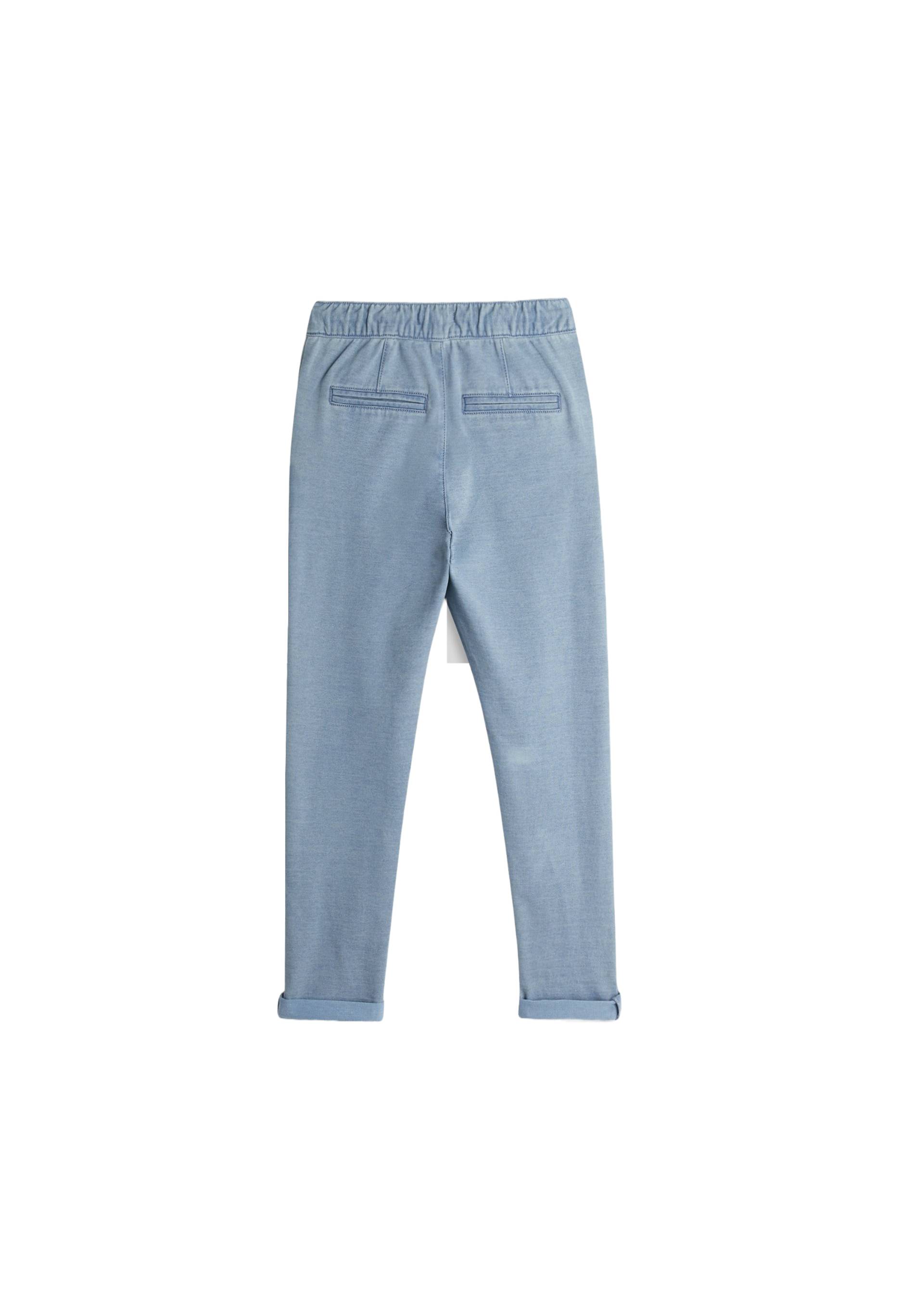 Pantalon élastique façon jean garçon, Bleu, large image number 5.0