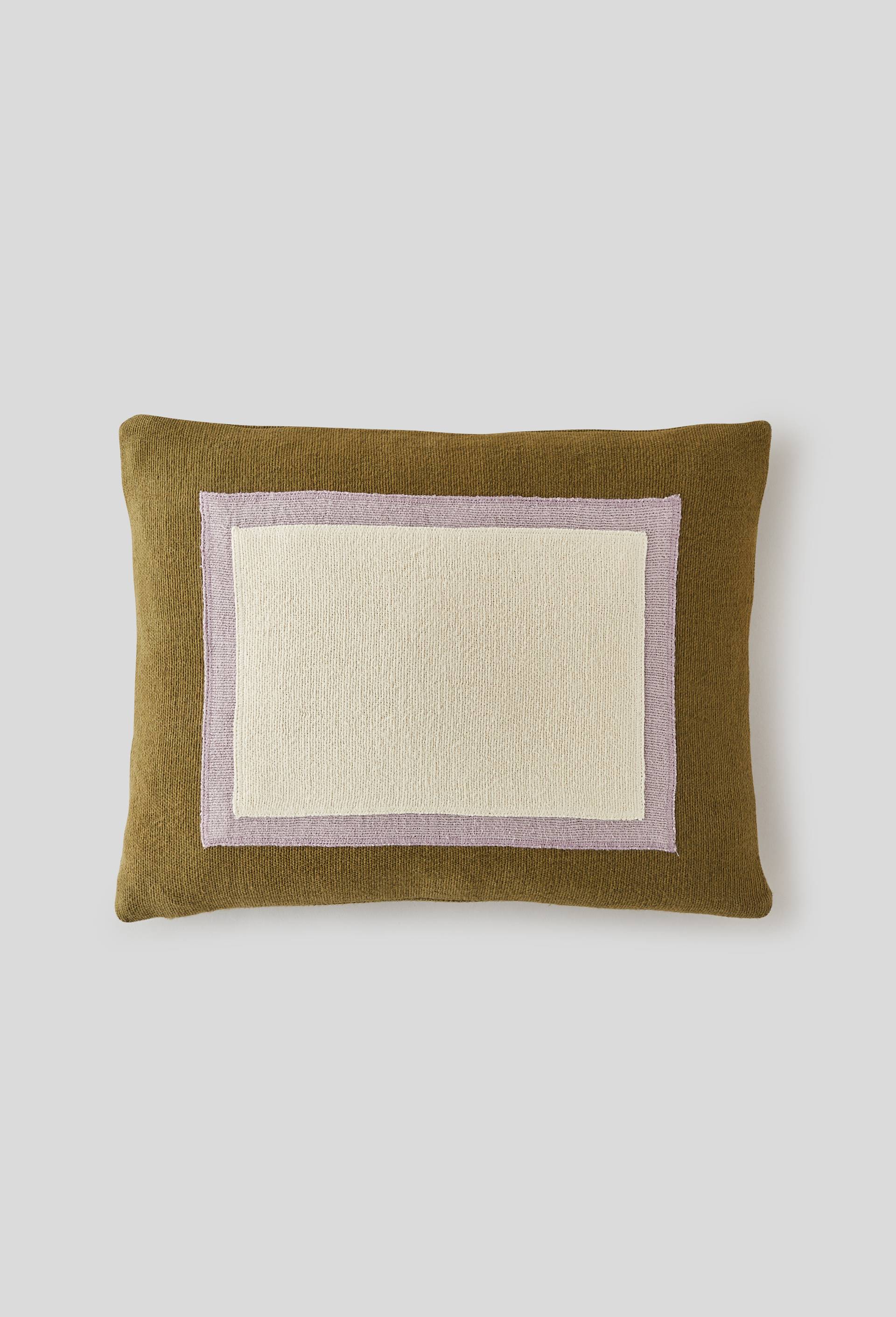 Coussin rectangulaire, 35x45cm, 52% lin, 48% coton, Vert foncé, large image number 0