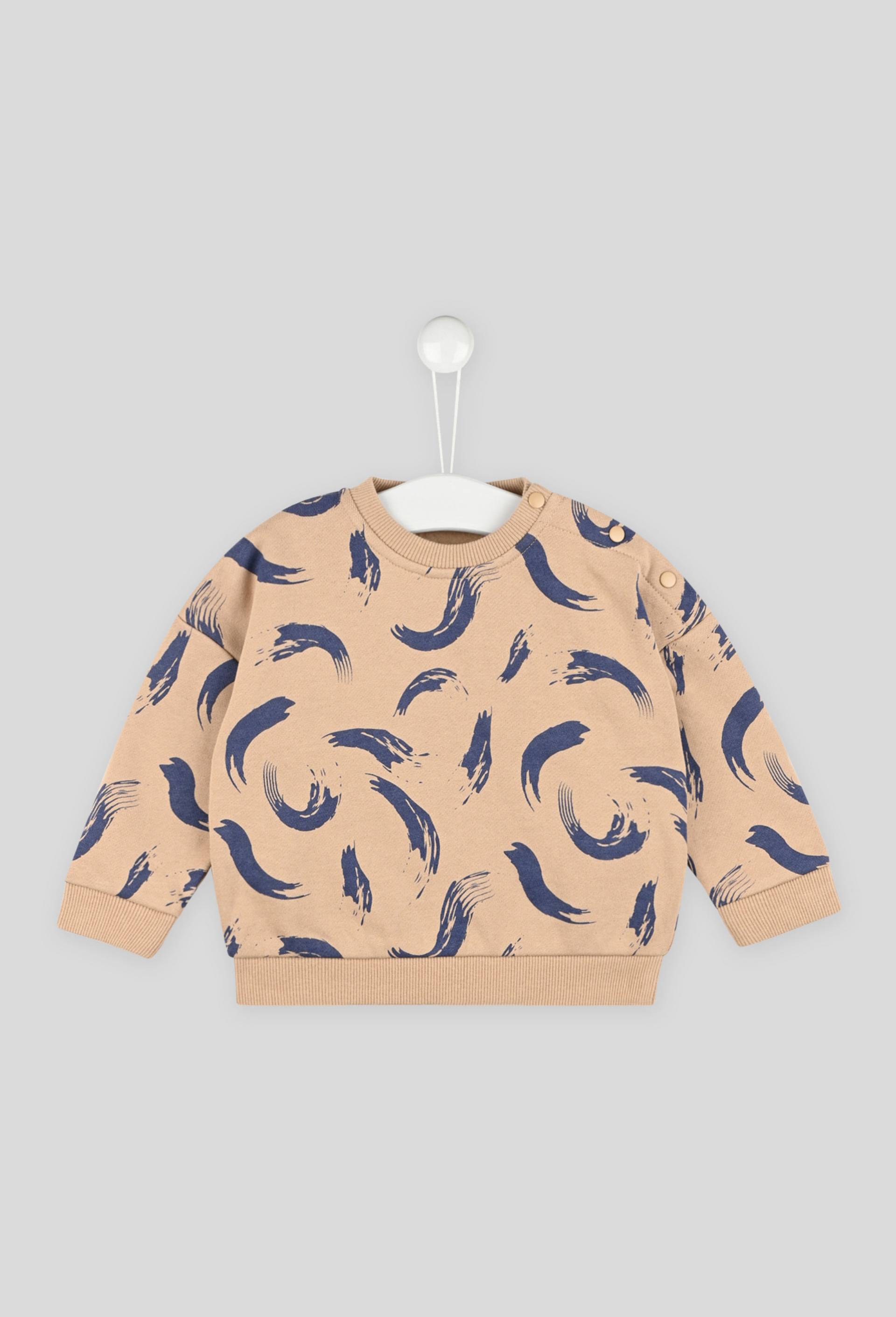 Sweat manches longues imprim{, Beige, large image number 0.0