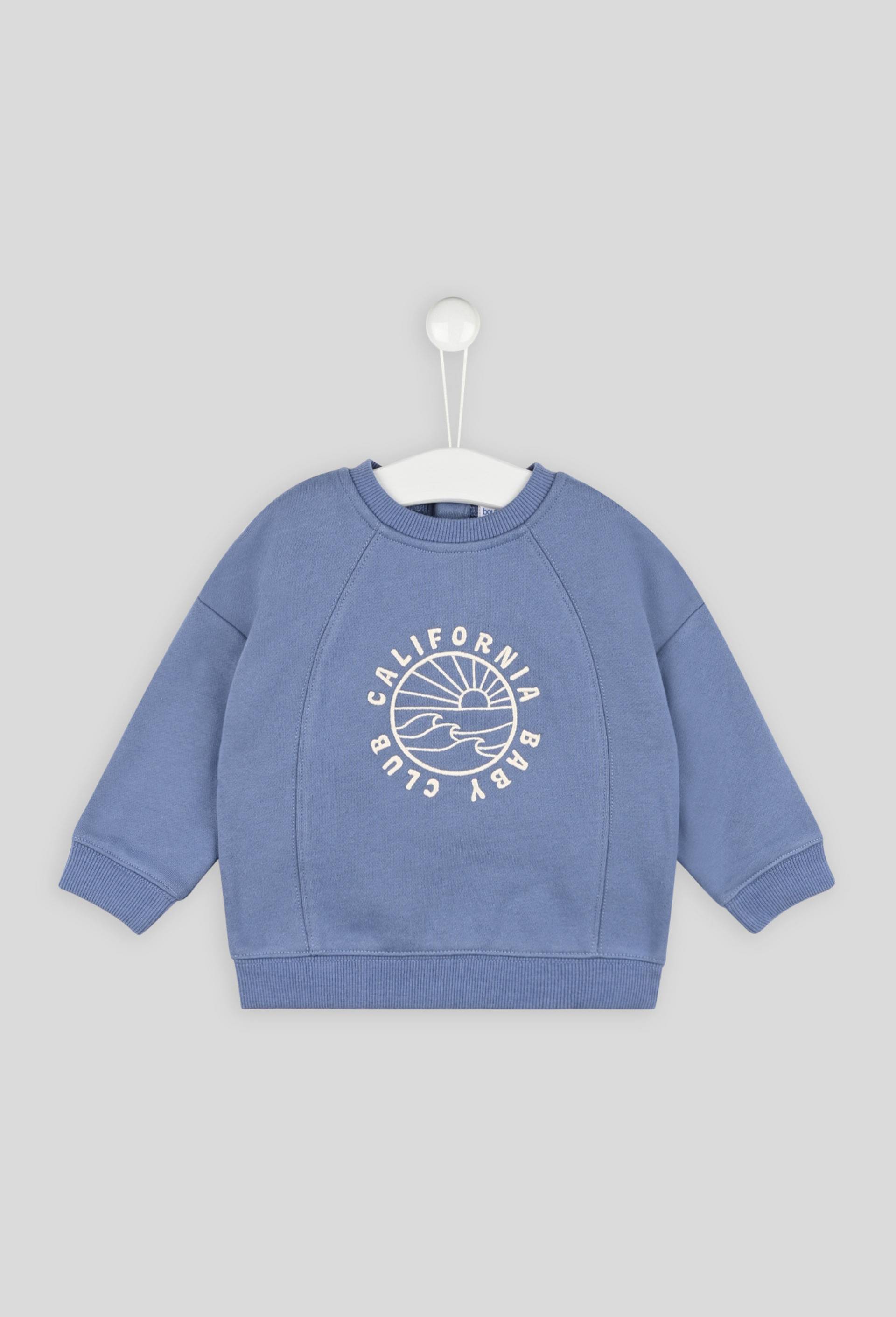 Sweat brod{ mancheslongues, Bleu, large image number 0.0