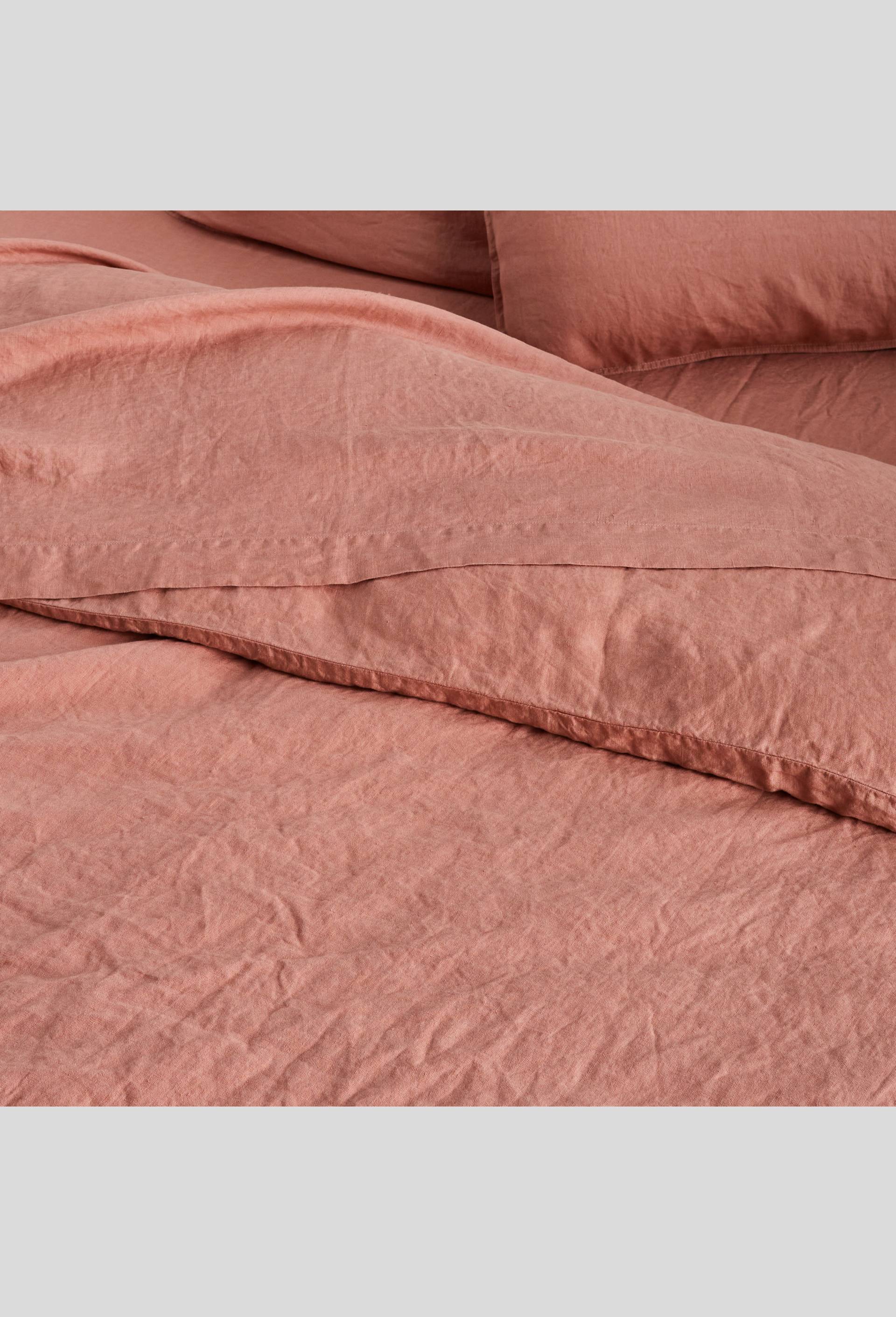 Housse de couette en lin naturel, 240cm, Rose clair, large image number 1