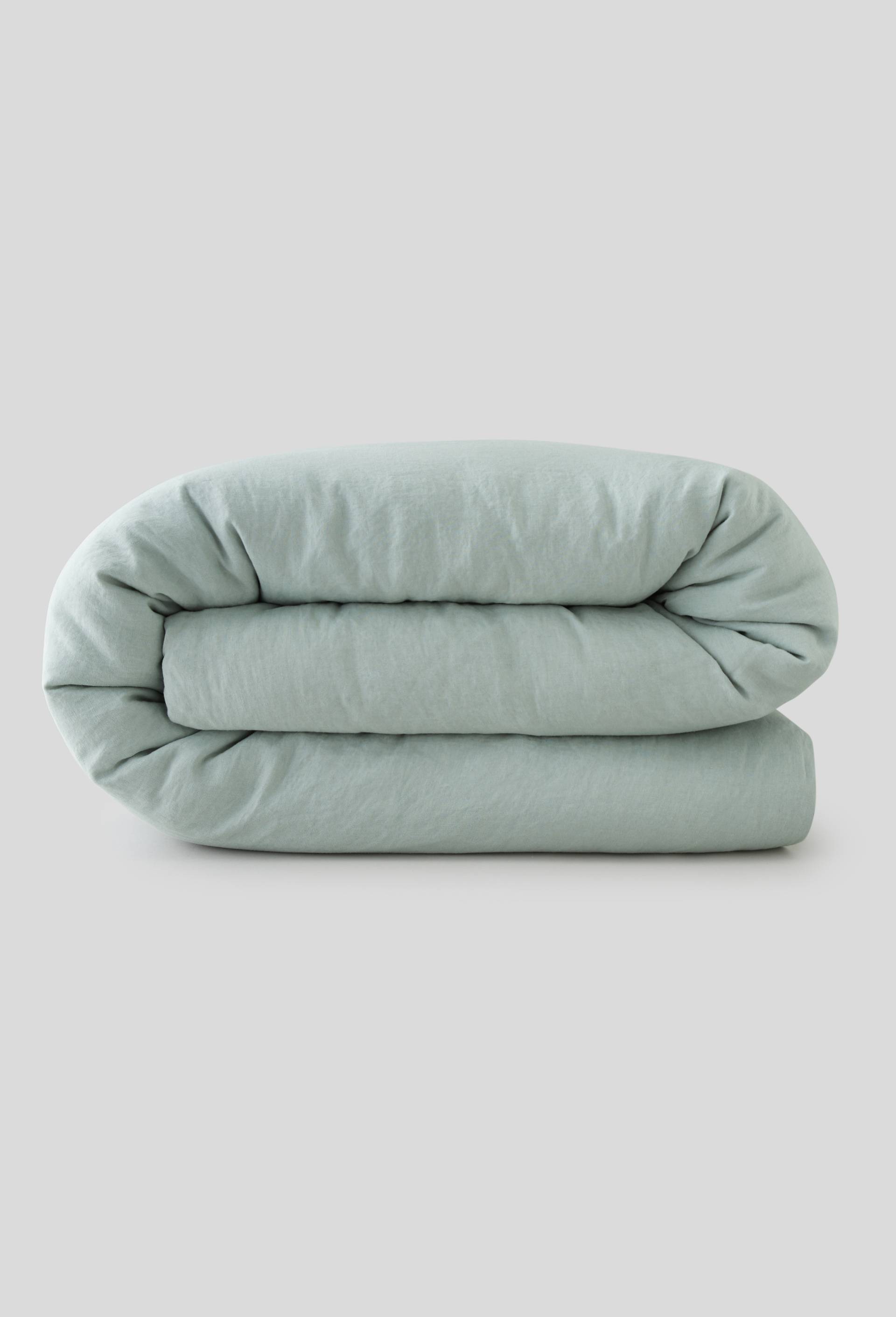 Housse de couette en lin naturel, 260cm, Vert clair, large image number 0