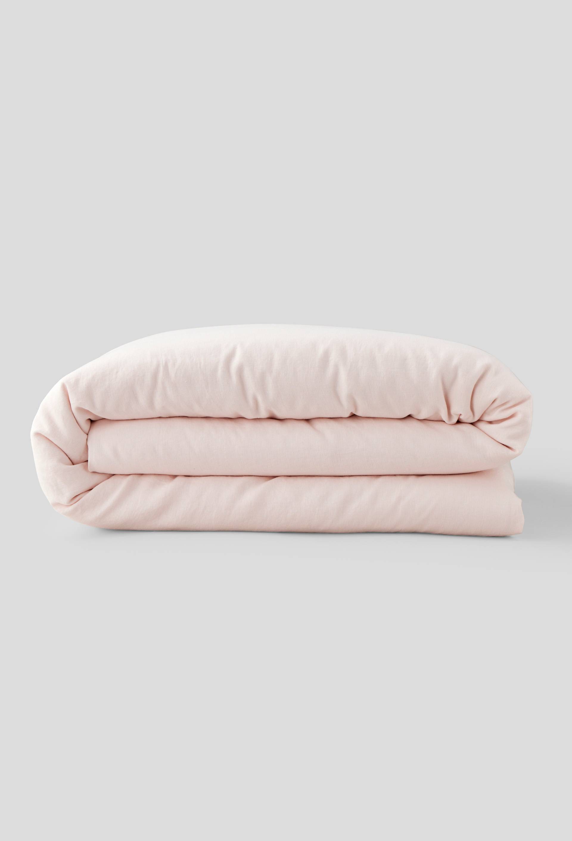 Housse de couette 2 personnes, 240X220 cm, lin, 145 de grammage par mètre carré, euroflax, Rose clair, large image number 0.0