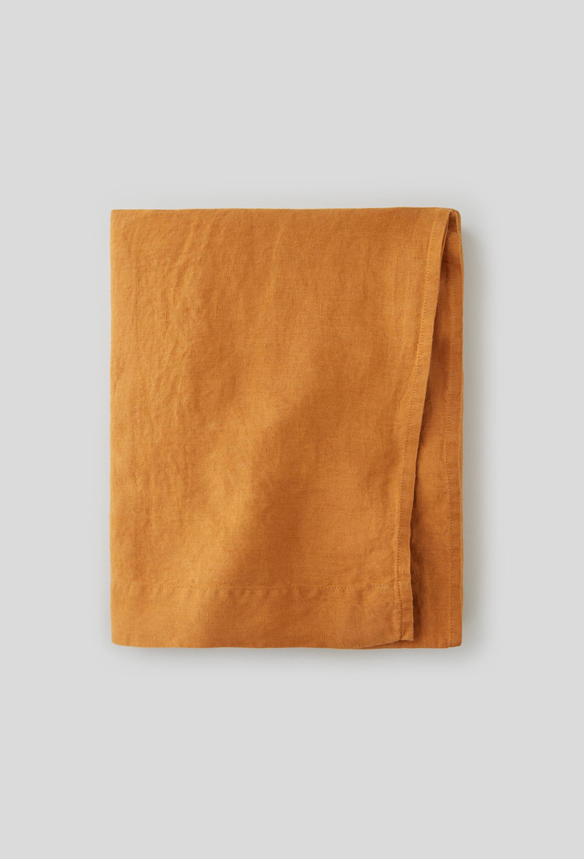 Drap plat en lin naturel, 180cm, Brun clair, large image number 0