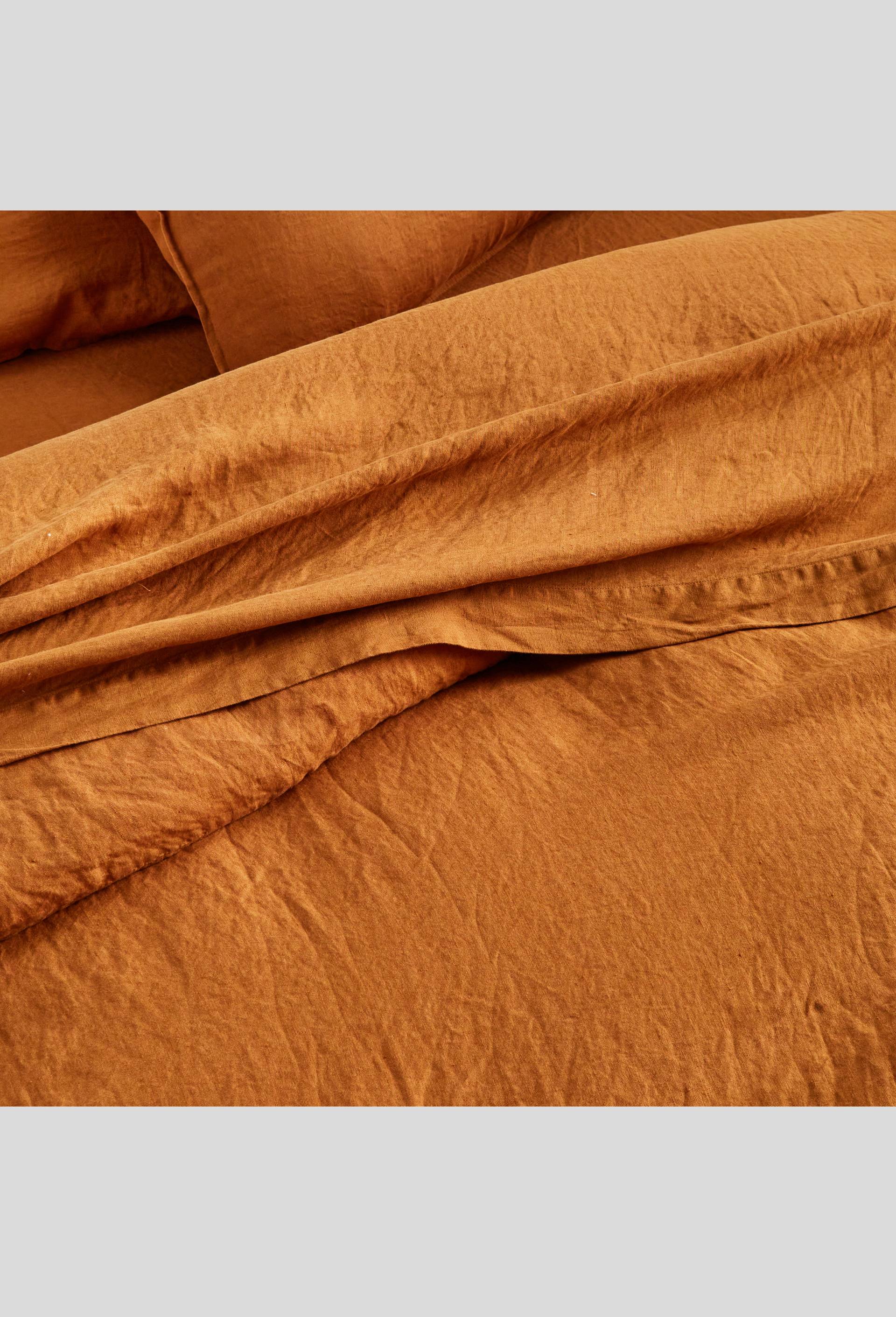 Drap plat en lin naturel, 180cm, Brun clair, large image number 1