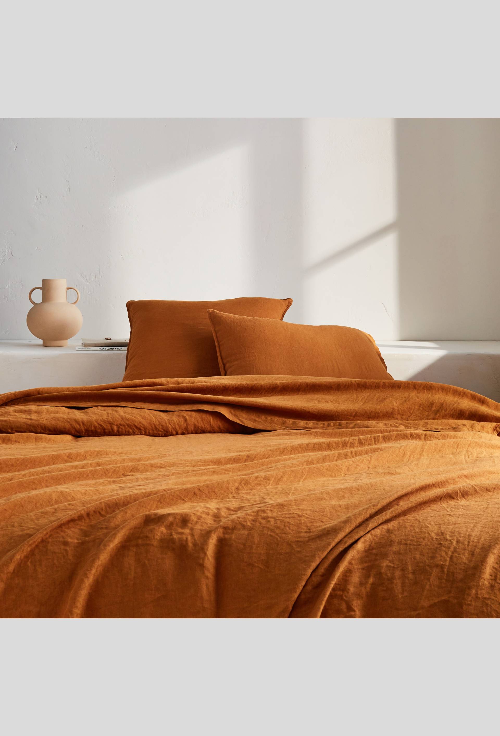 Drap plat en lin naturel, 180cm, Brun clair, large image number 2