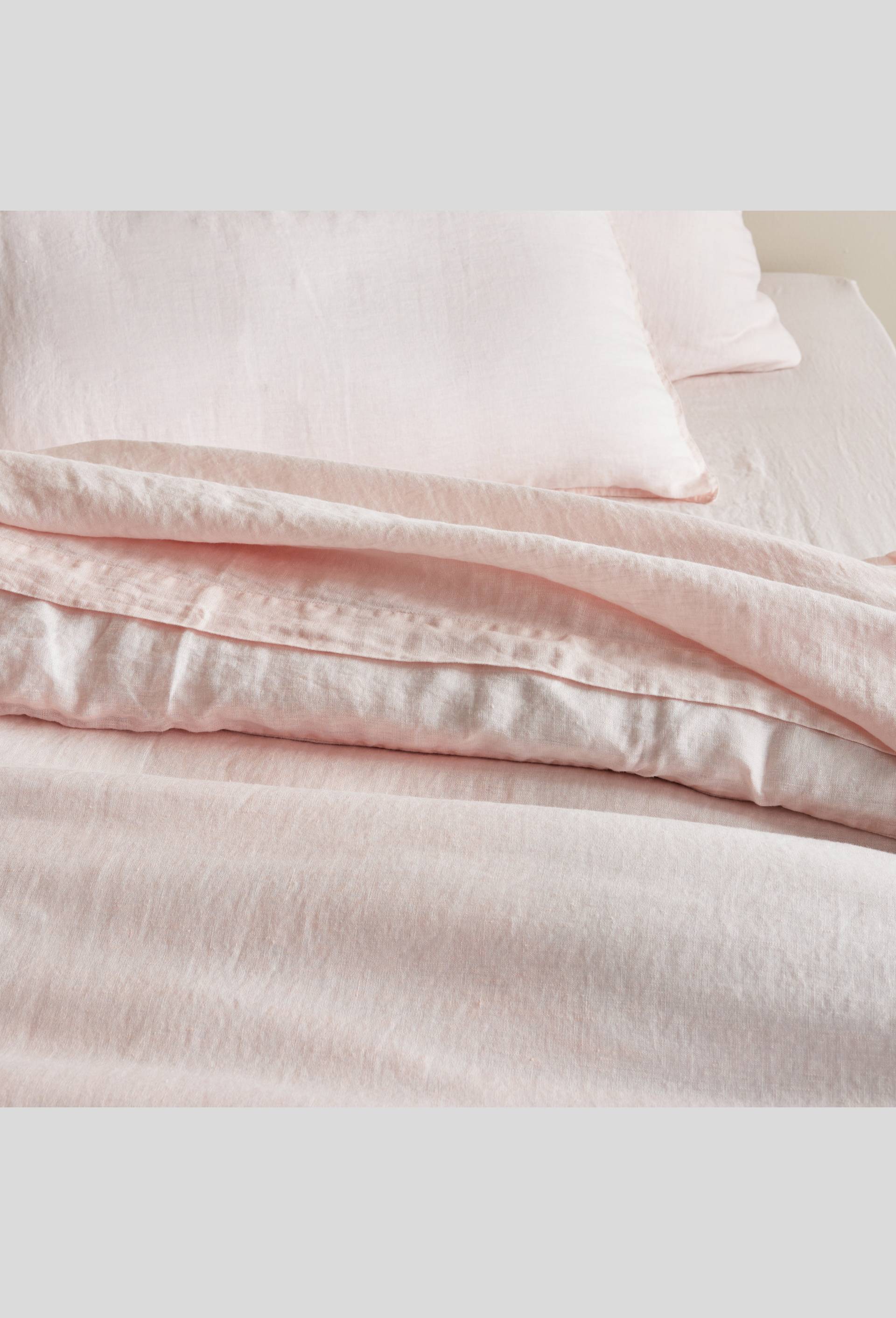 Drap plat, 180X290 cm, lin, 145 de grammage par mètre carré, euroflax, Rose clair, large image number 1