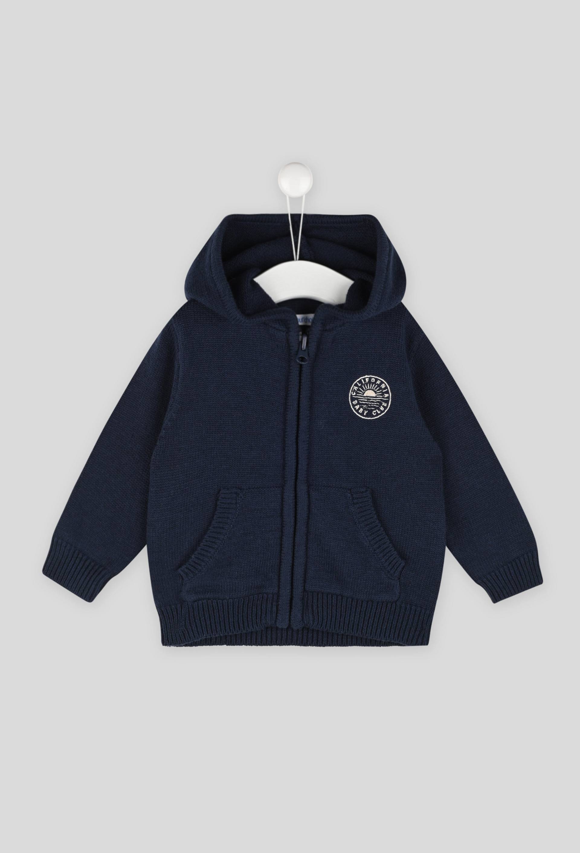 Pull zippé certifié Oekotex, Bleu foncé, large image number 0