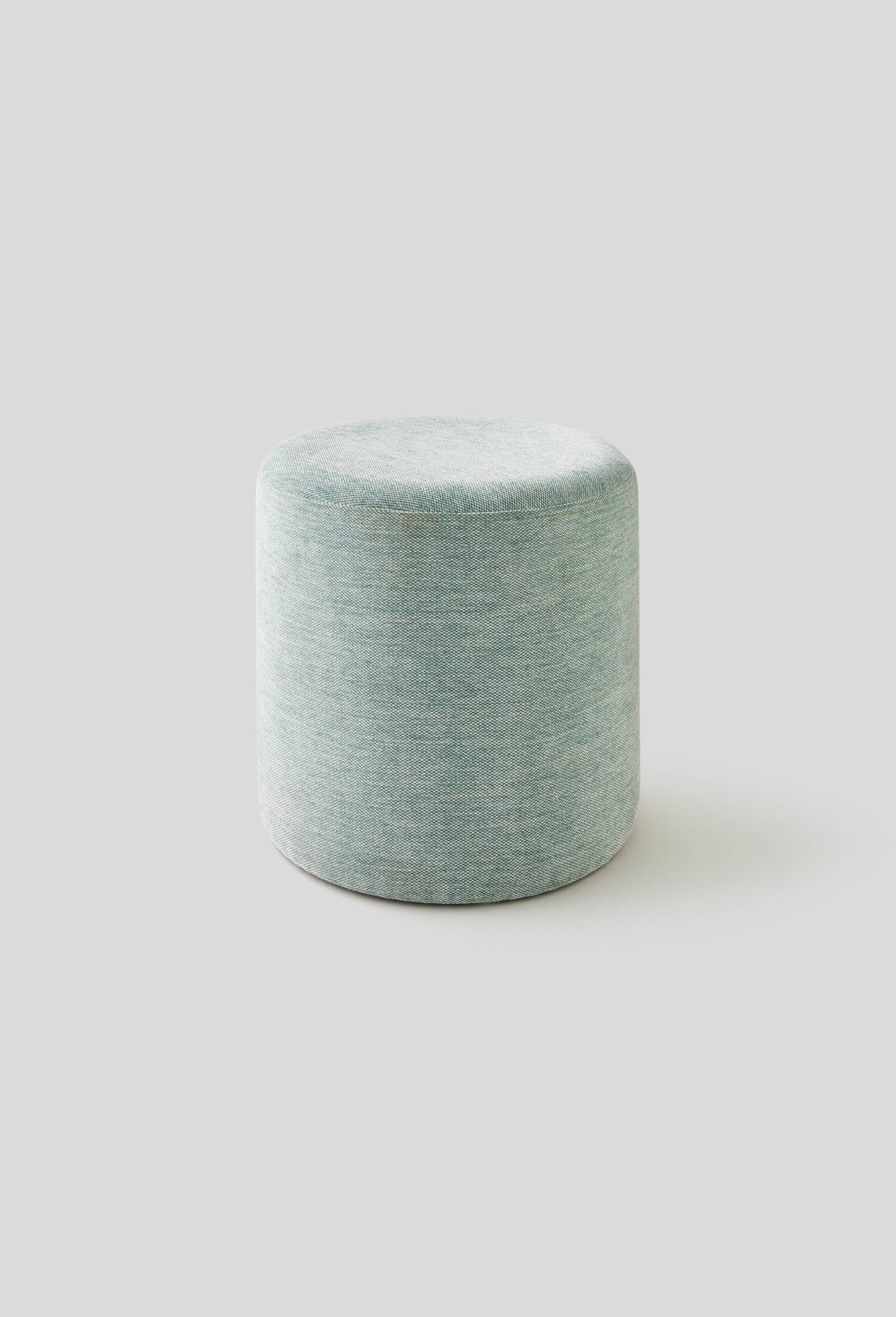 Pouf en velours, Bleu, large image number 0