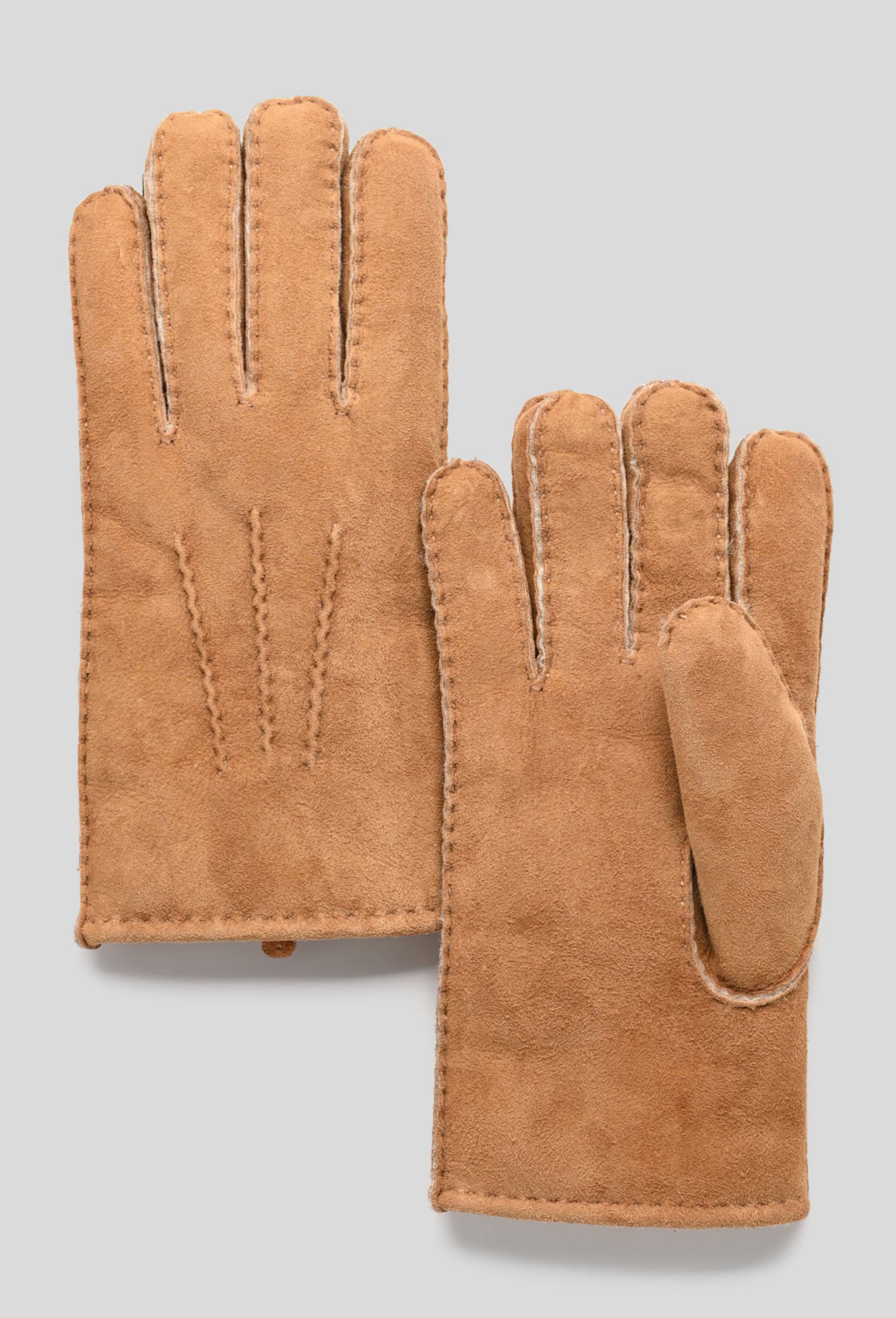 Gants fourr&eacute;s en cuir, Brun clair, large image number 0