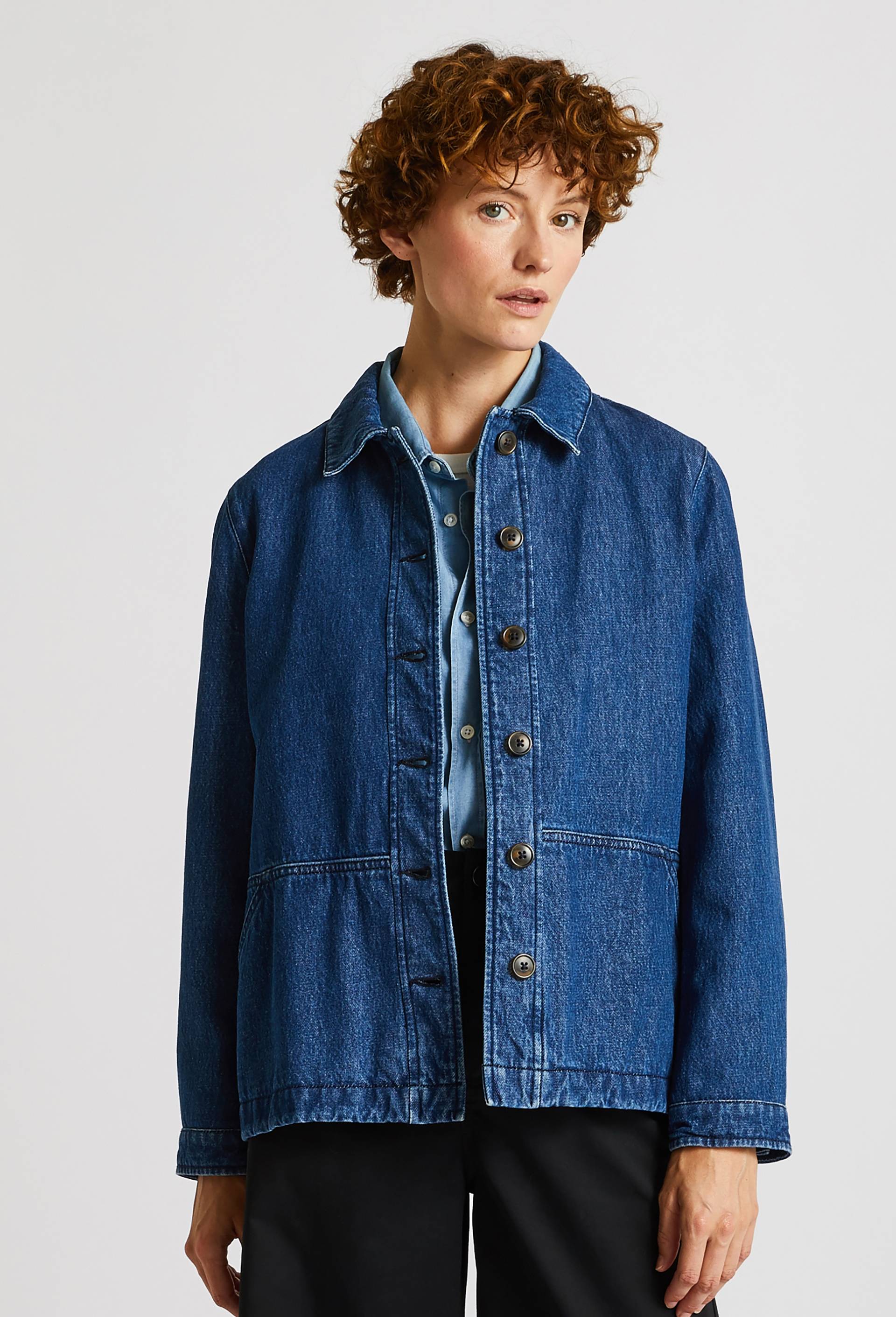 Veste denim, Bleu fonc&eacute;, large image number 0.0