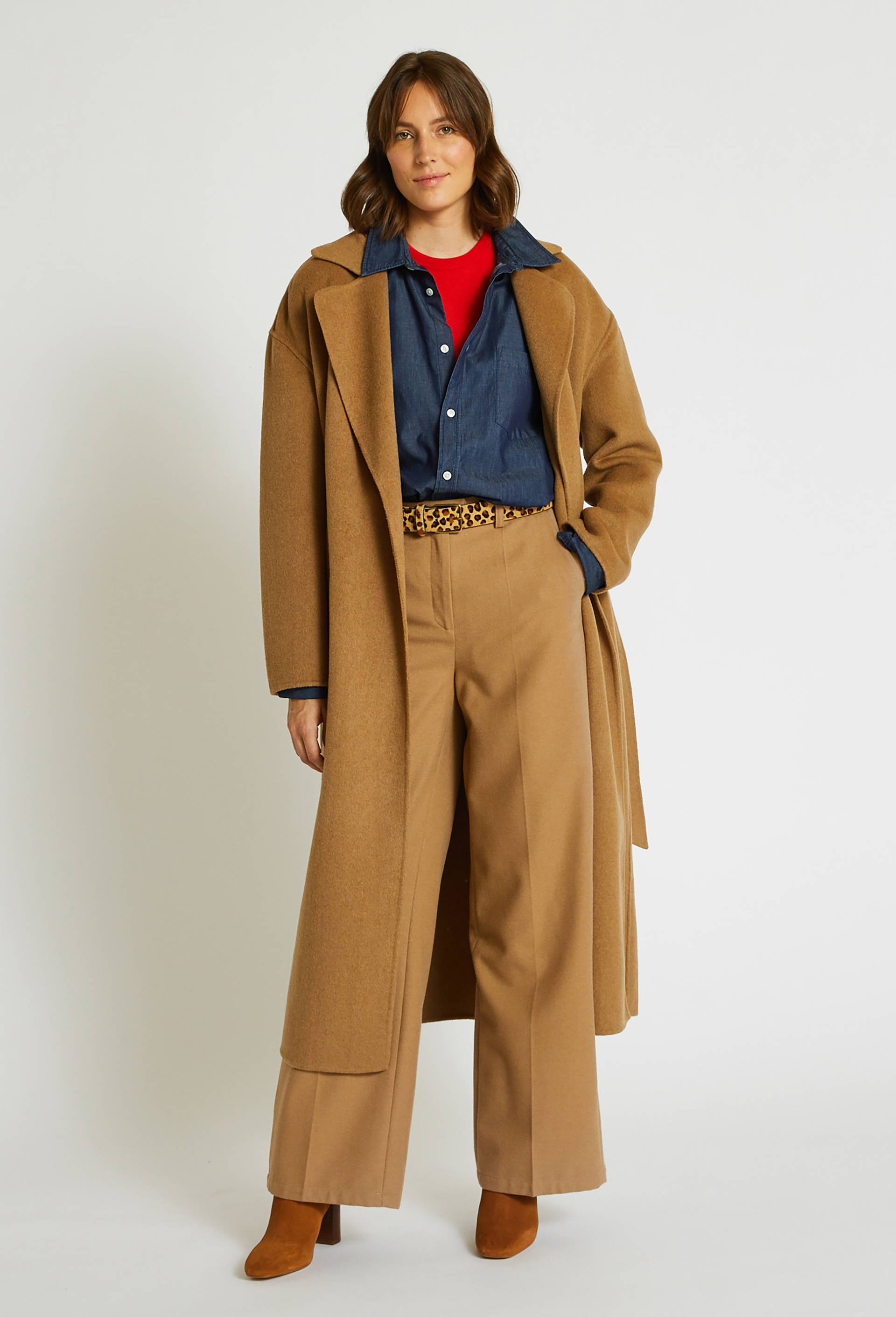 Manteau style peignoir double face, Beige, large image number 1.0