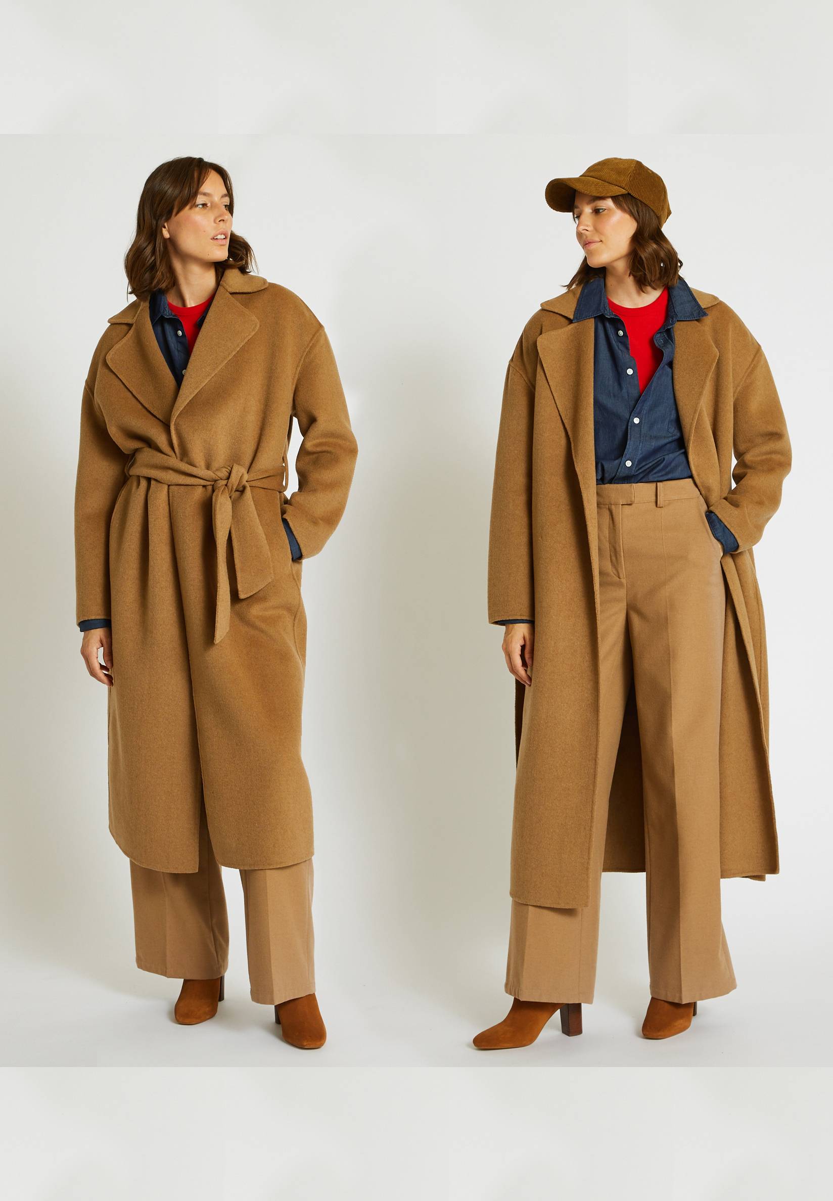 Manteau style peignoir double face, Beige, large image number 4
