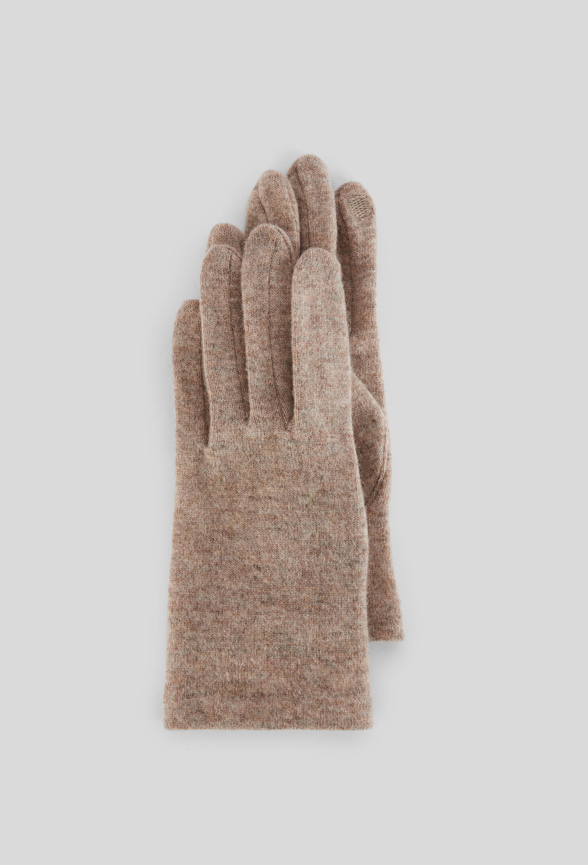 Gants tactiles contenant de la laine, Beige, large image number 0