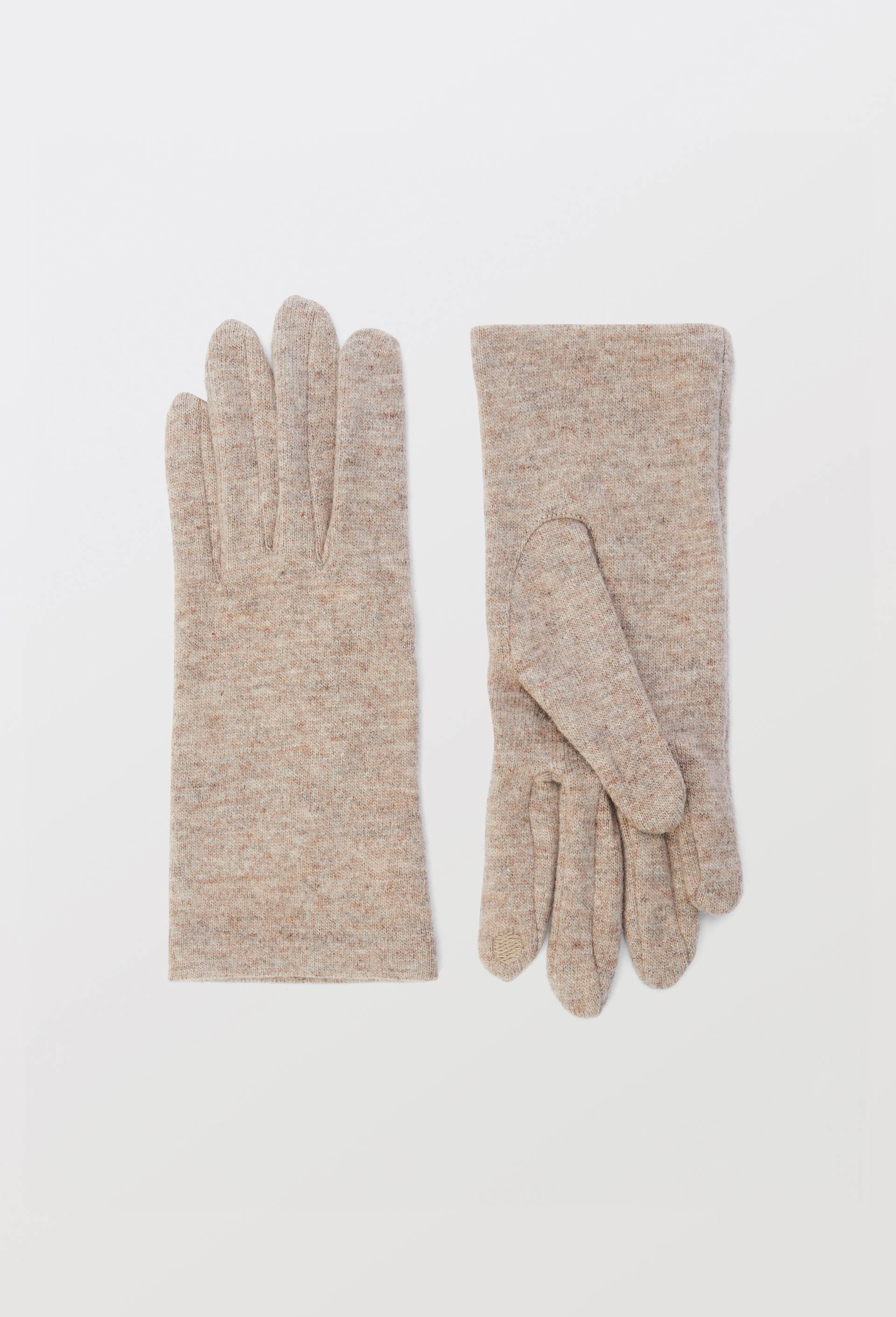 Gants tactiles contenant de la laine, Beige, large image number 0