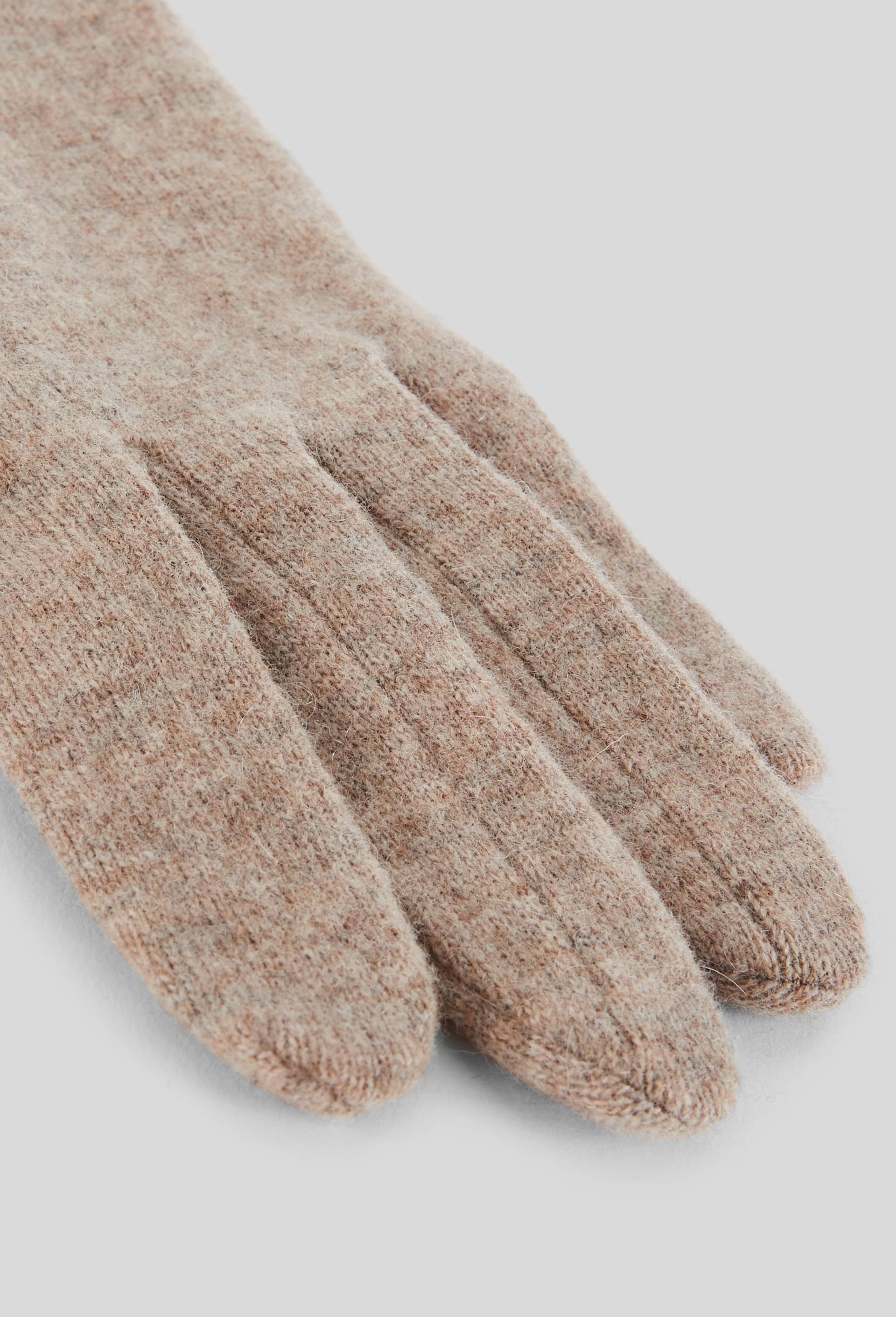 Gants tactiles contenant de la laine, Beige, large image number 1