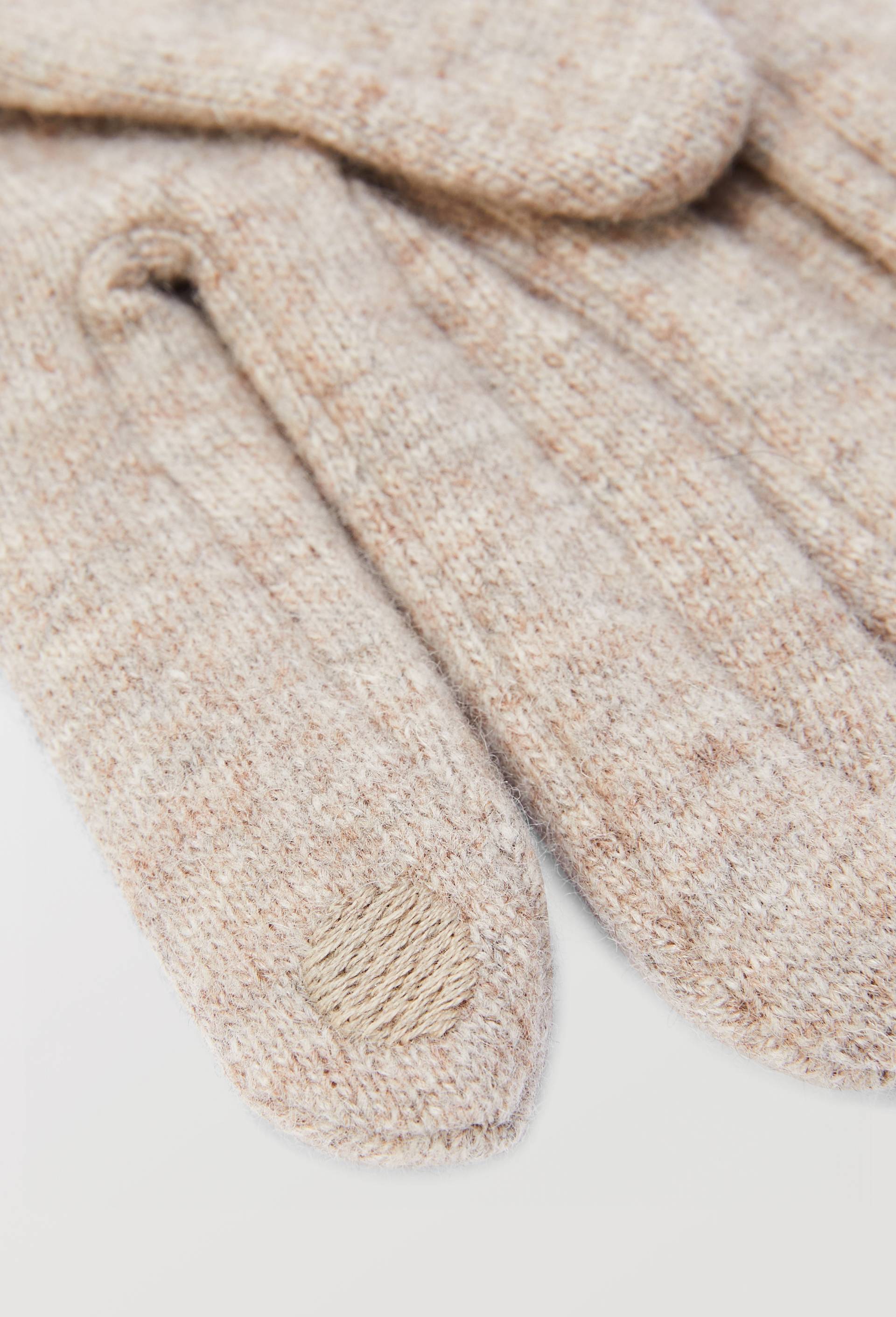 Gants tactiles contenant de la laine, Beige, large image number 1.0