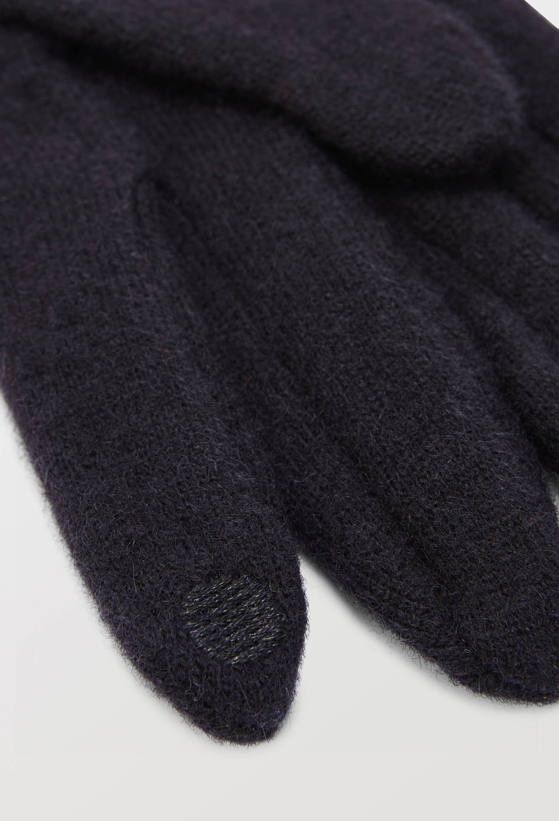 Gants tactiles &agrave; boutons contenant de la laine, Noir, large image number 1