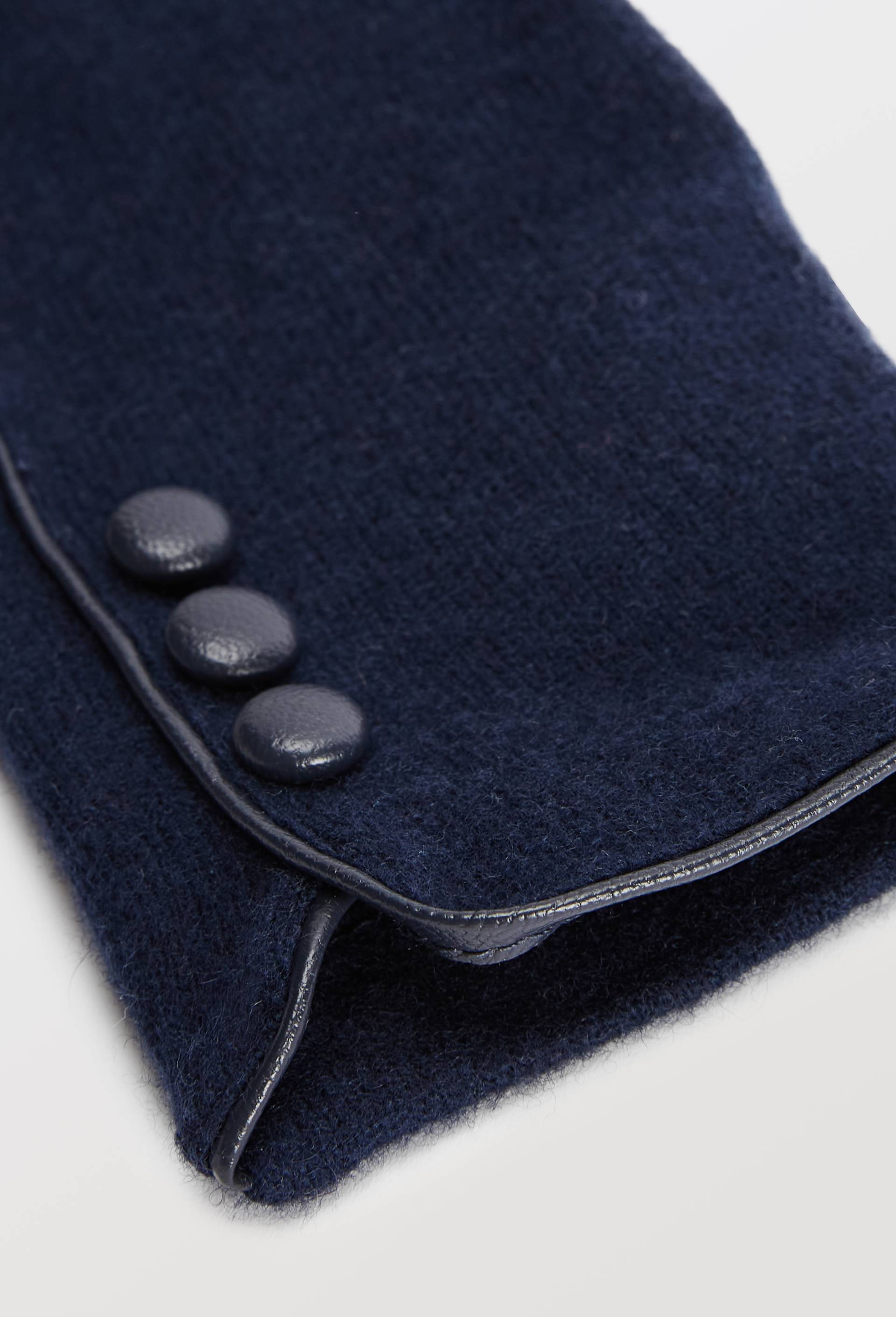 Gants tactiles &agrave; boutons contenant de la laine, Bleu fonc&eacute;, large image number 1.0