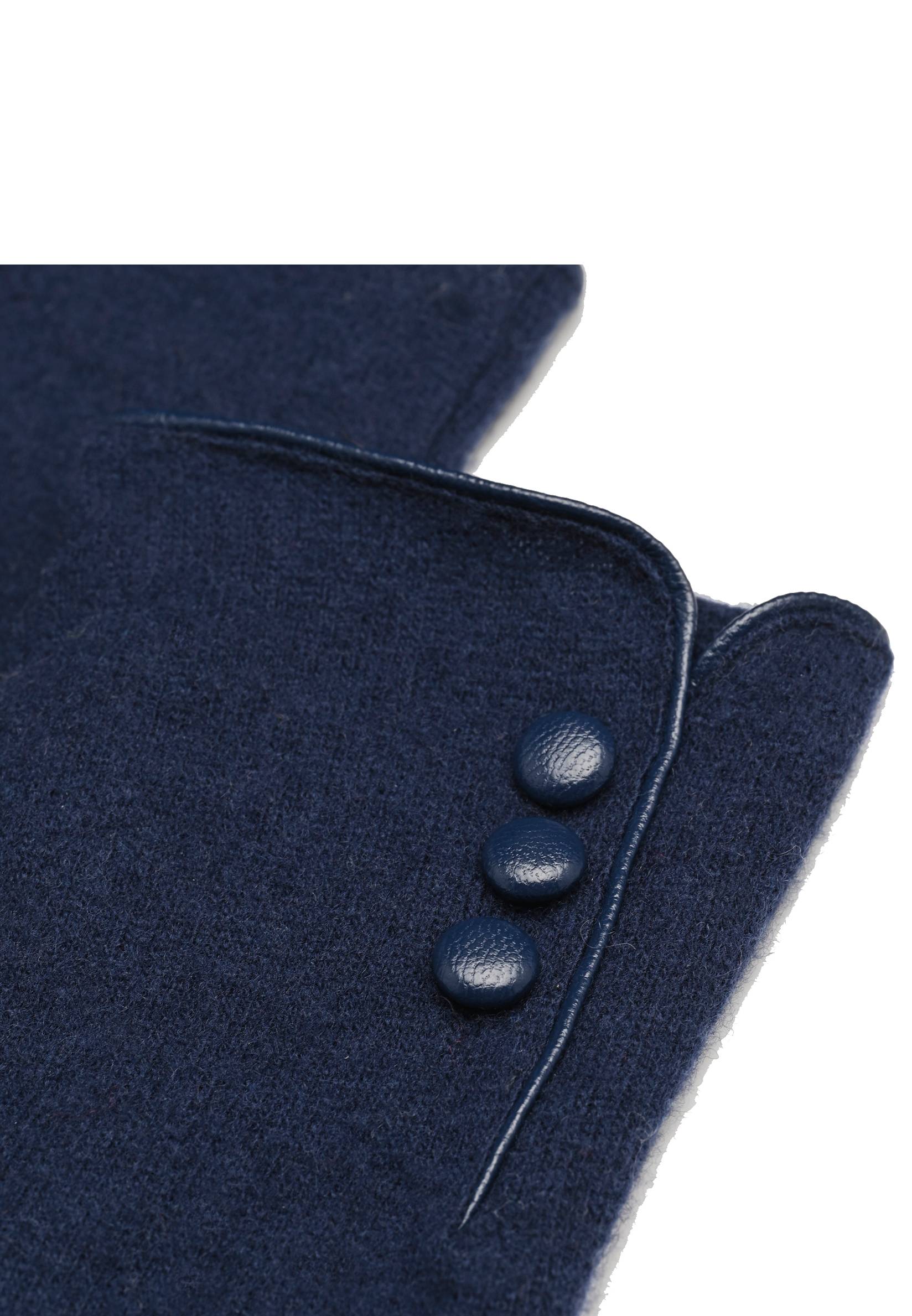 Gants tactiles à boutons contenant de la laine, Bleu foncé, large image number 3