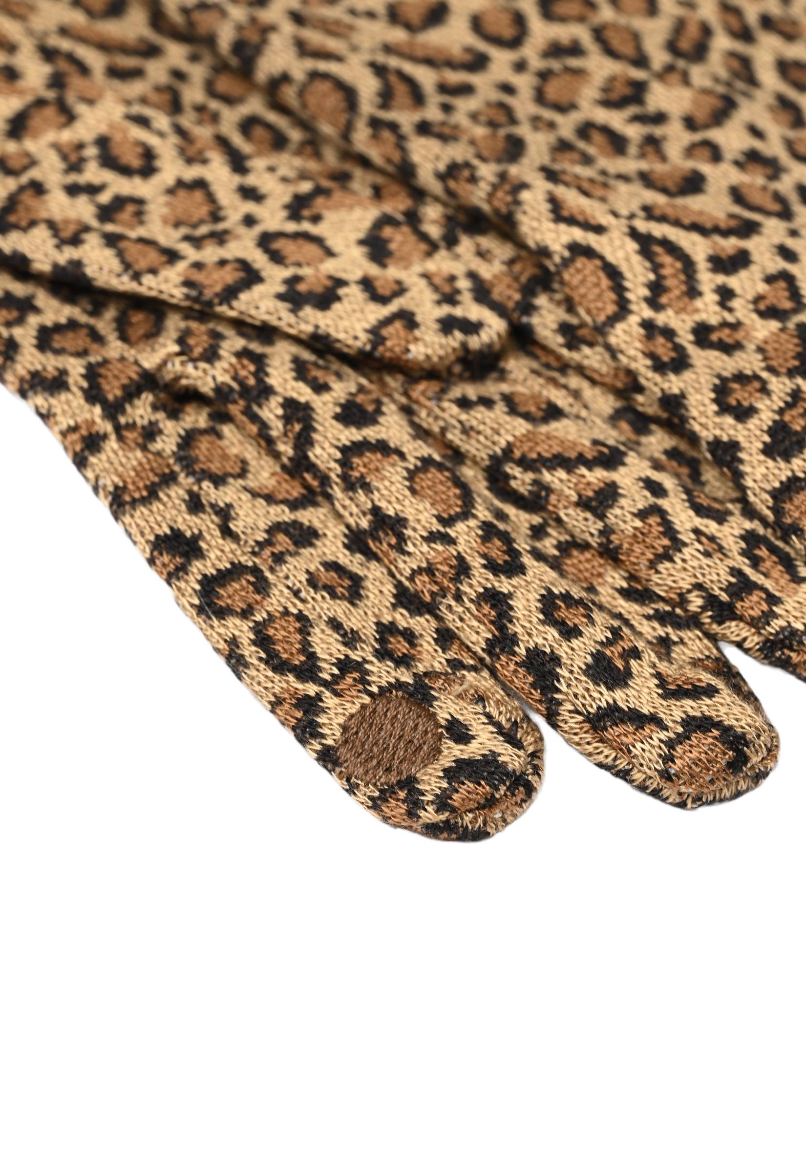 Gants tactiles imprim&eacute; l&eacute;opard, Beige, large image number 3