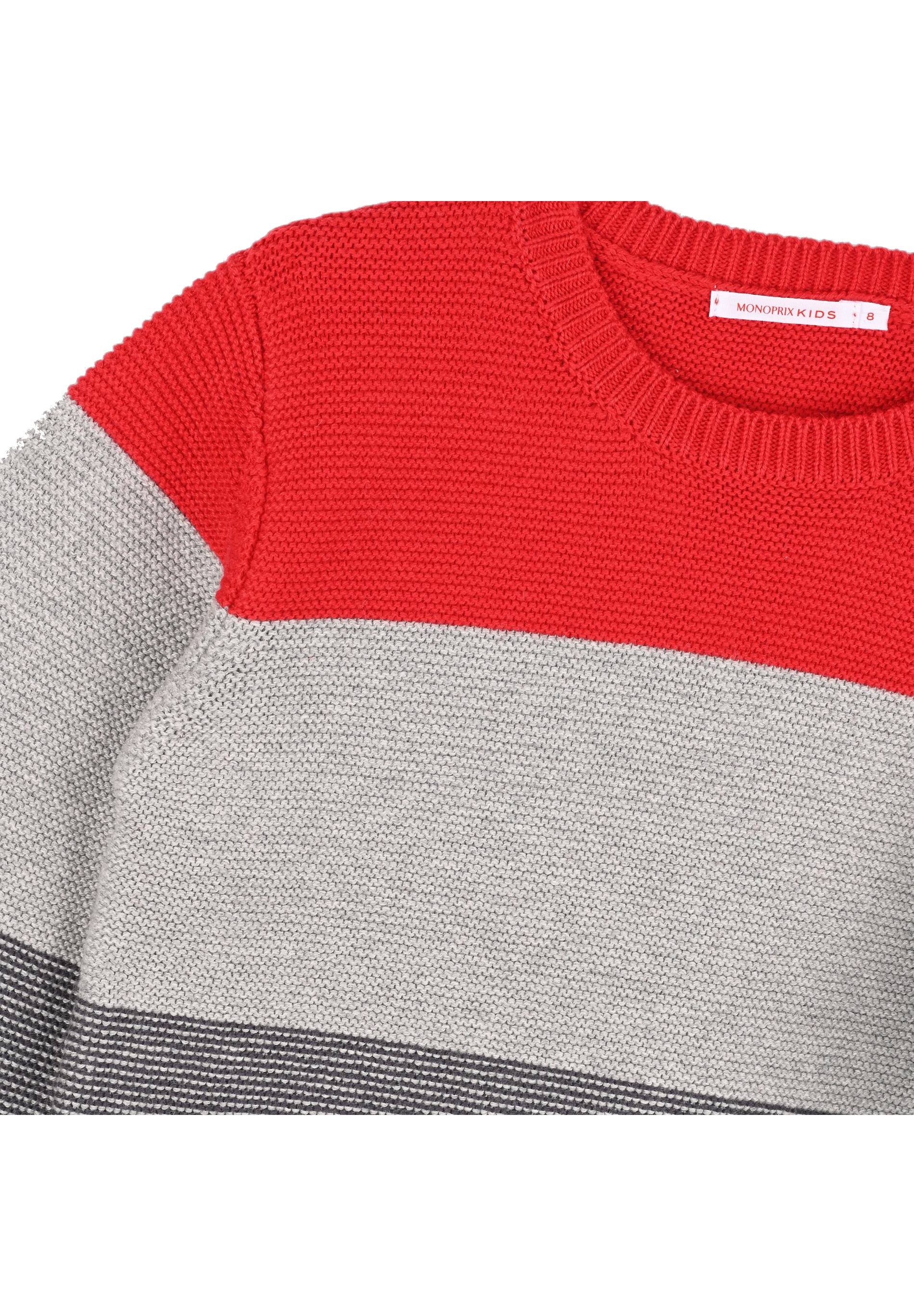 Pull à rayures certifié Oekotex, Rouge, large image number 5