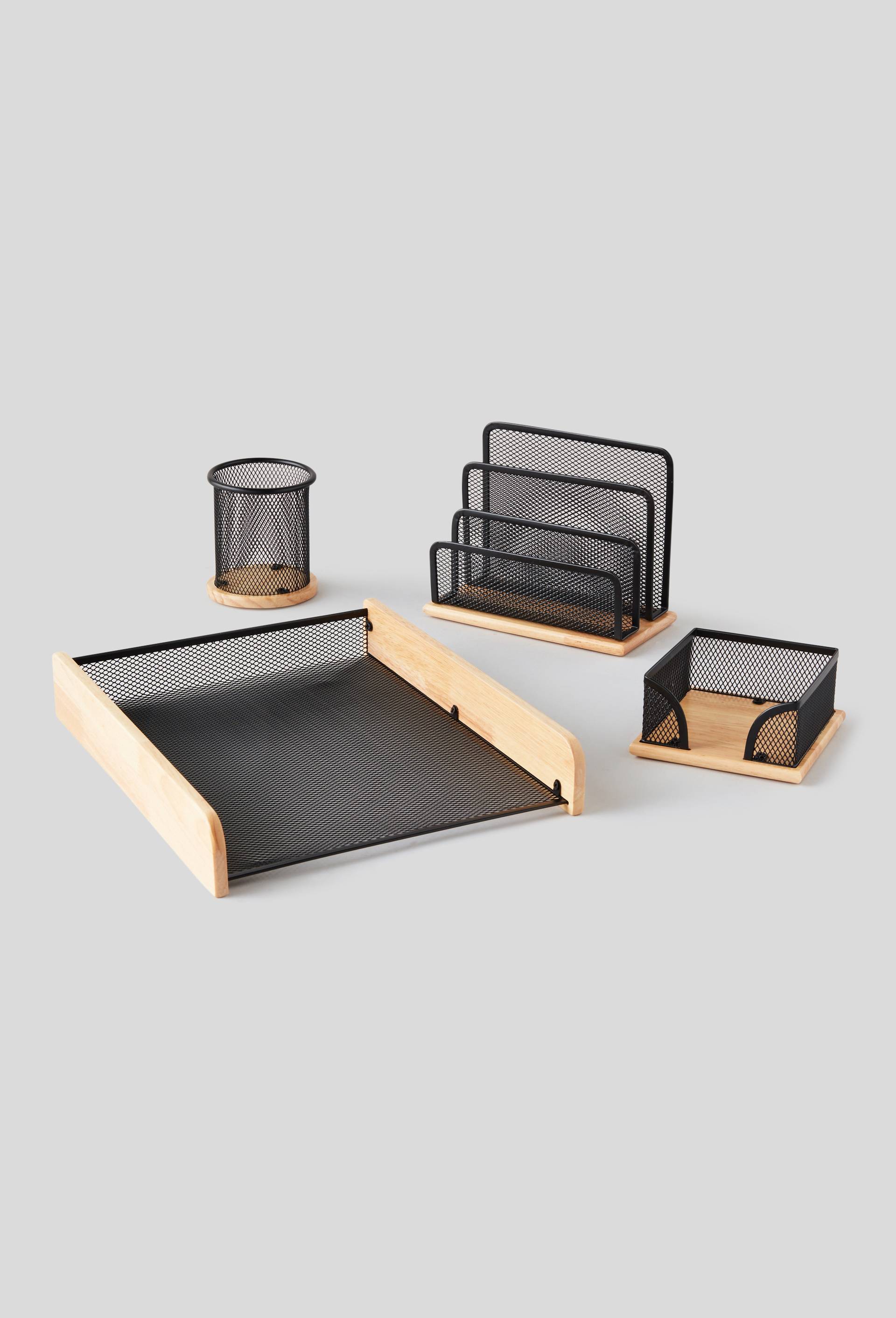 Set de bureau en bois, Brun, large image number 0.0