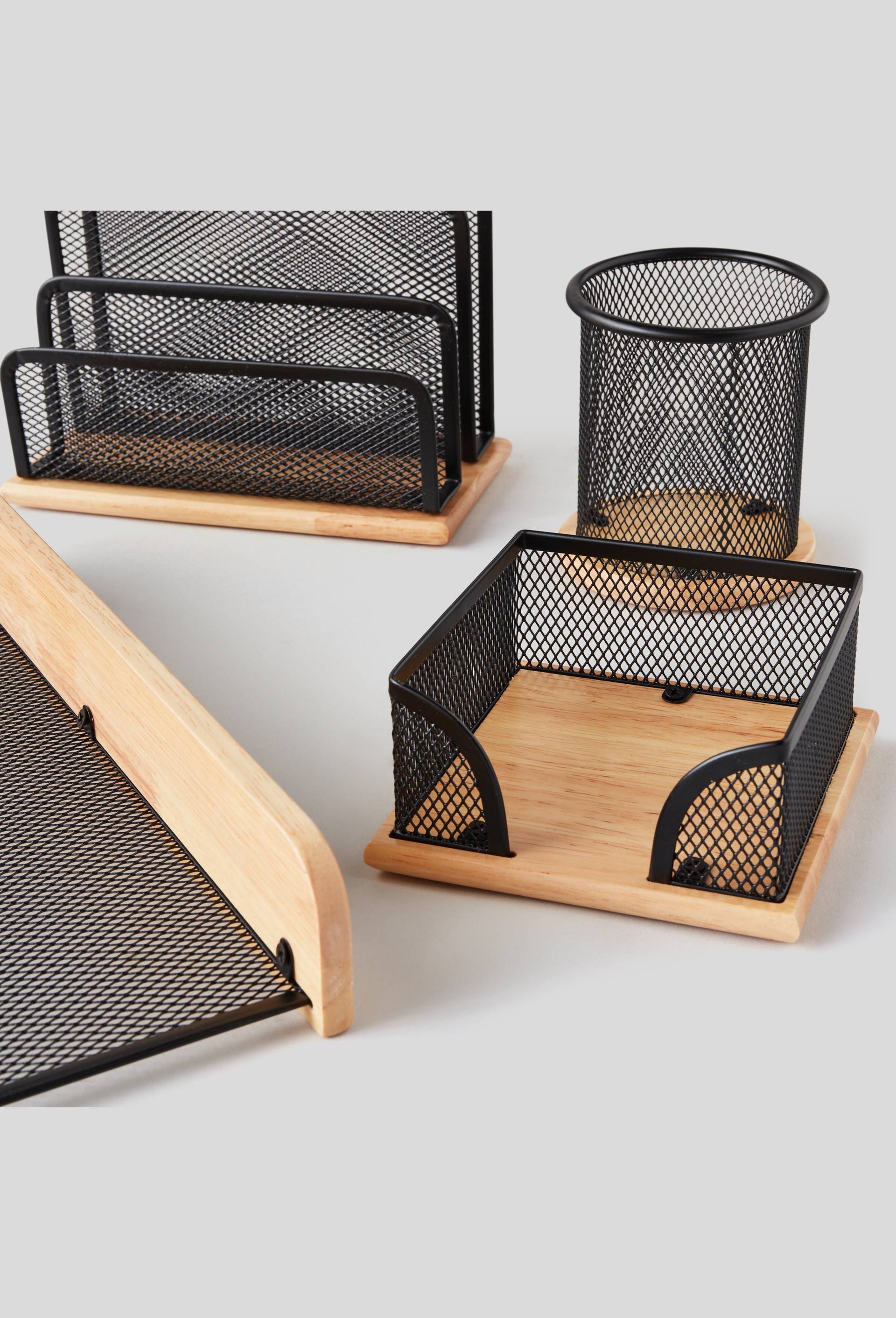 Set de bureau en bois, Brun, large image number 1.0