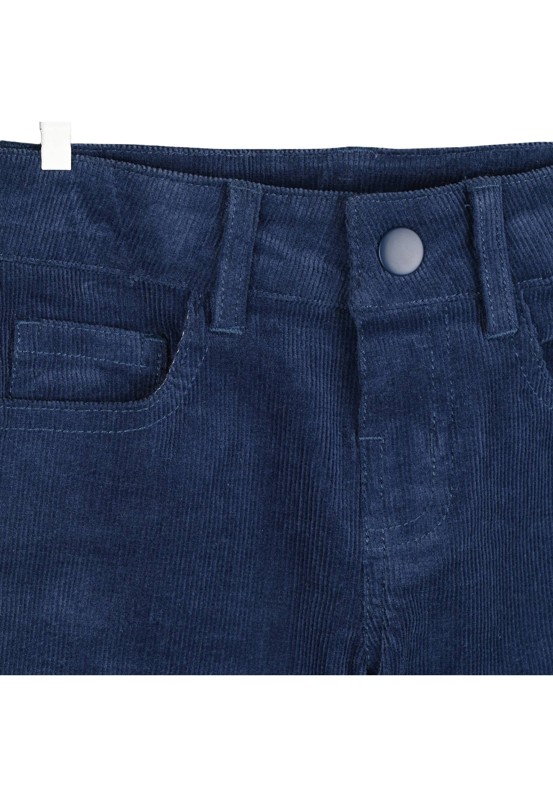 Pantalon 5 poches en velours certifié Oekotex, Bleu foncé, large image number 5