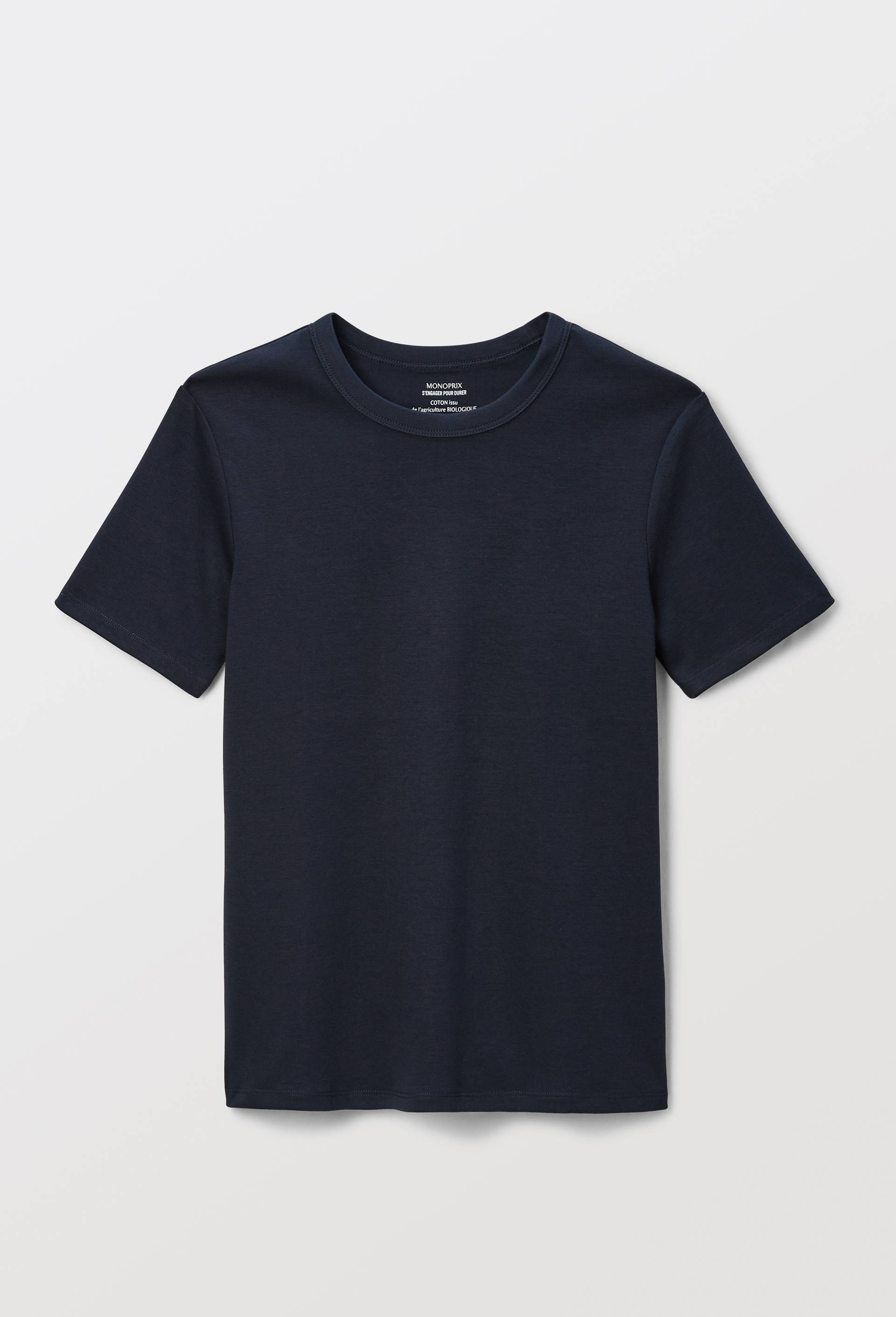 T-shirt manches courtes &eacute;pais en coton BIO GOTS, Bleu fonc&eacute;, large image number 2.0