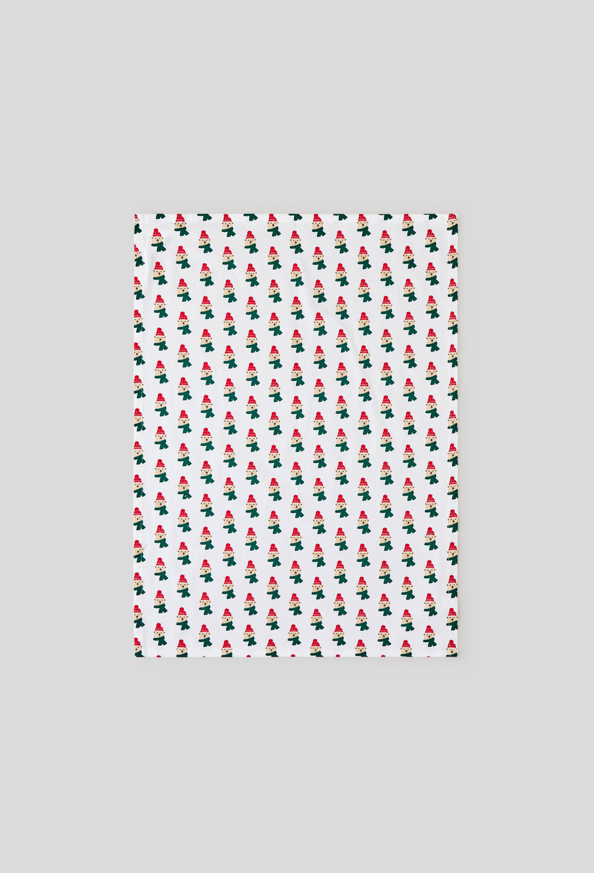 Torchon ours AOP, 50x70cm, coton oekotex, Beige clair, large image number 0