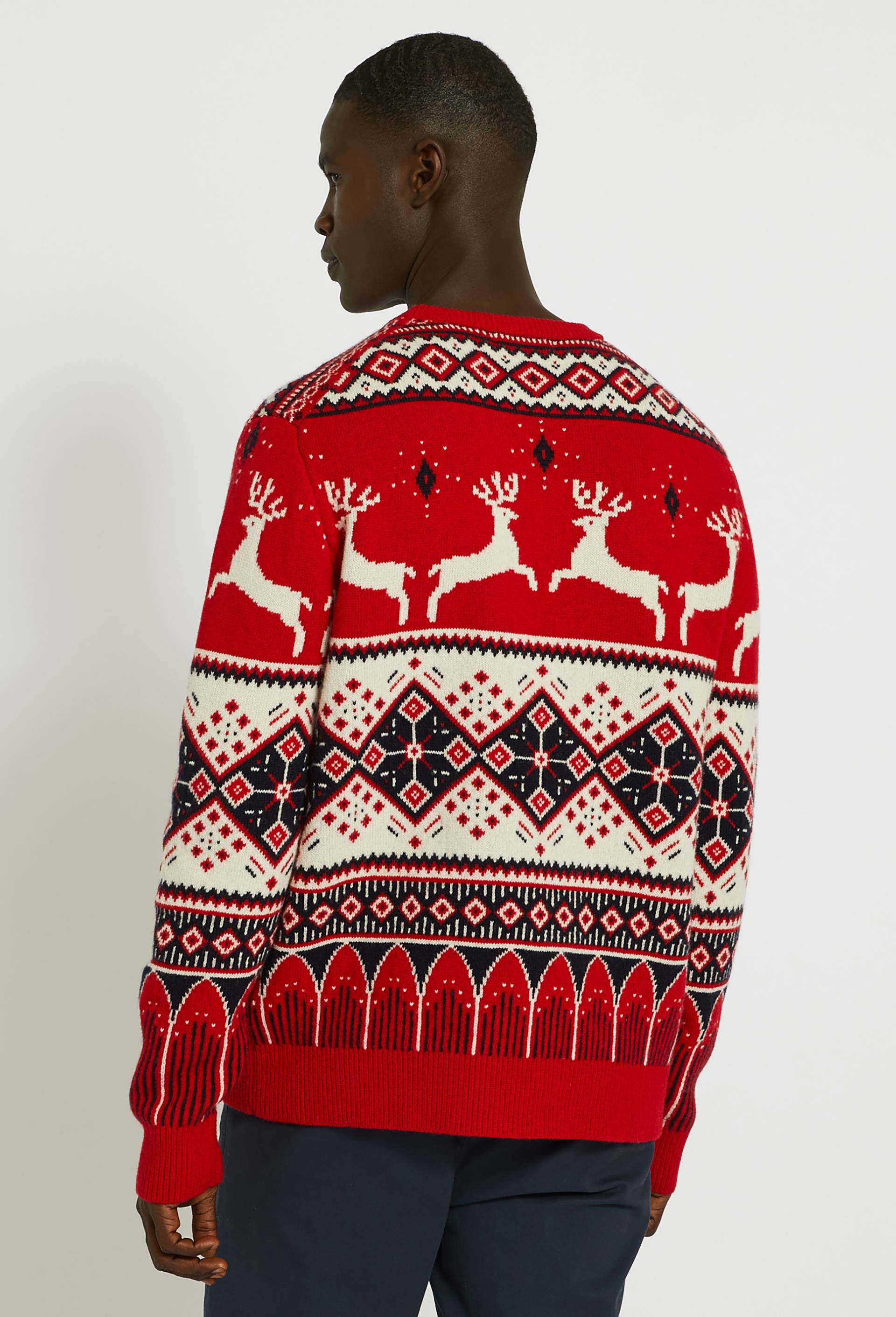 Pull en jacquard No&euml;l, Rouge, large image number 0