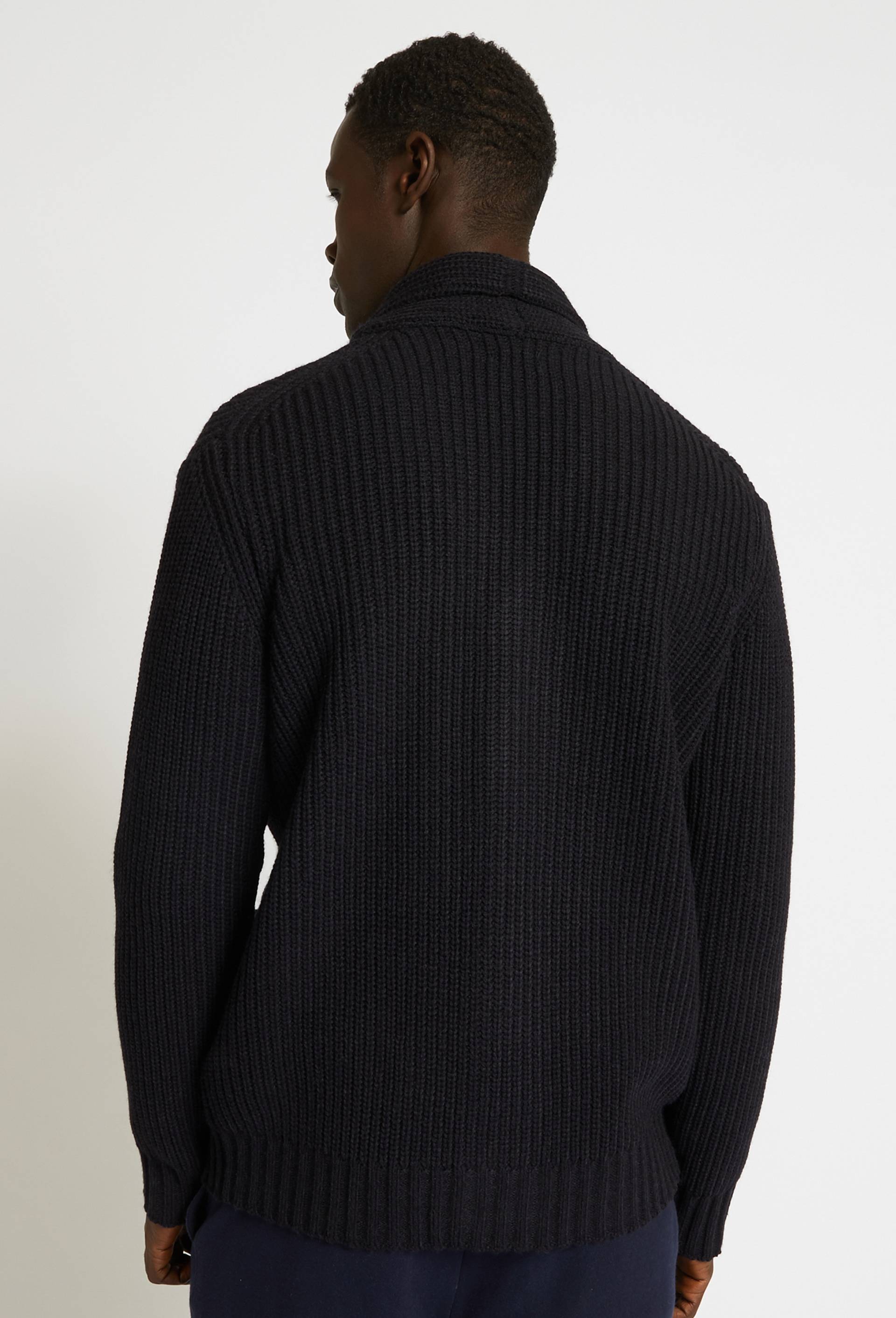 Gilet col ch&acirc;le boutonn&eacute;, Bleu fonc&eacute;, large image number 1